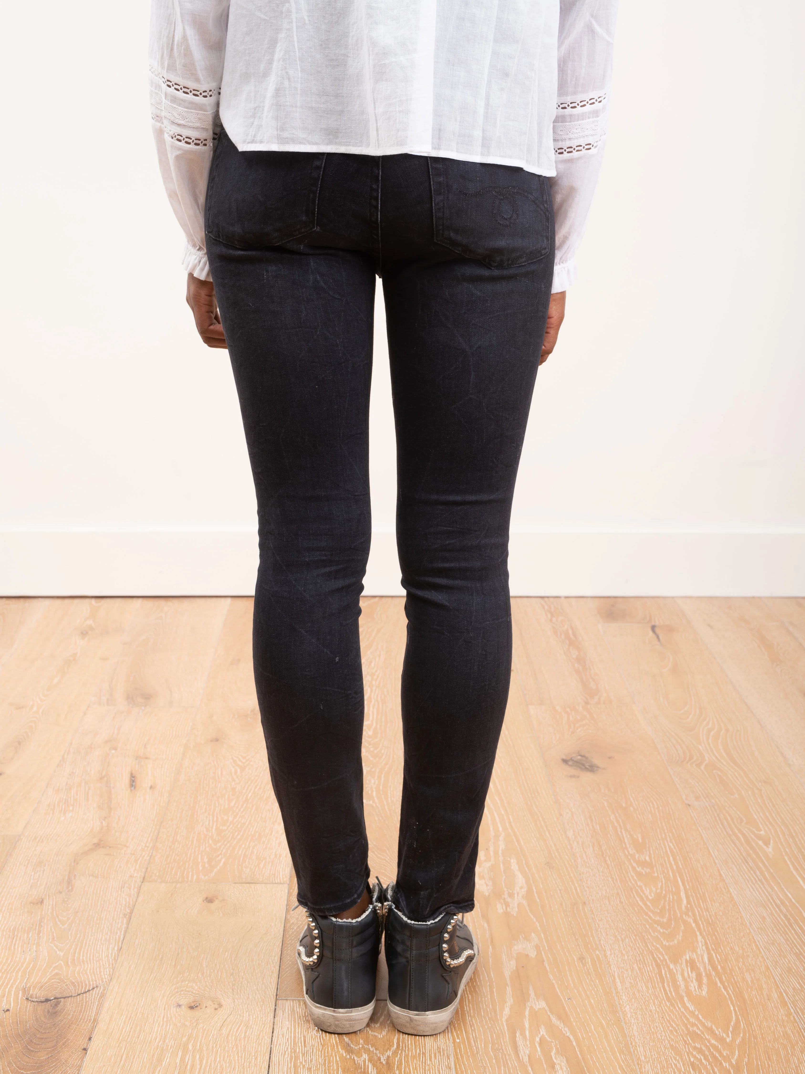 crossover skinny jeans - black marble - Image 5