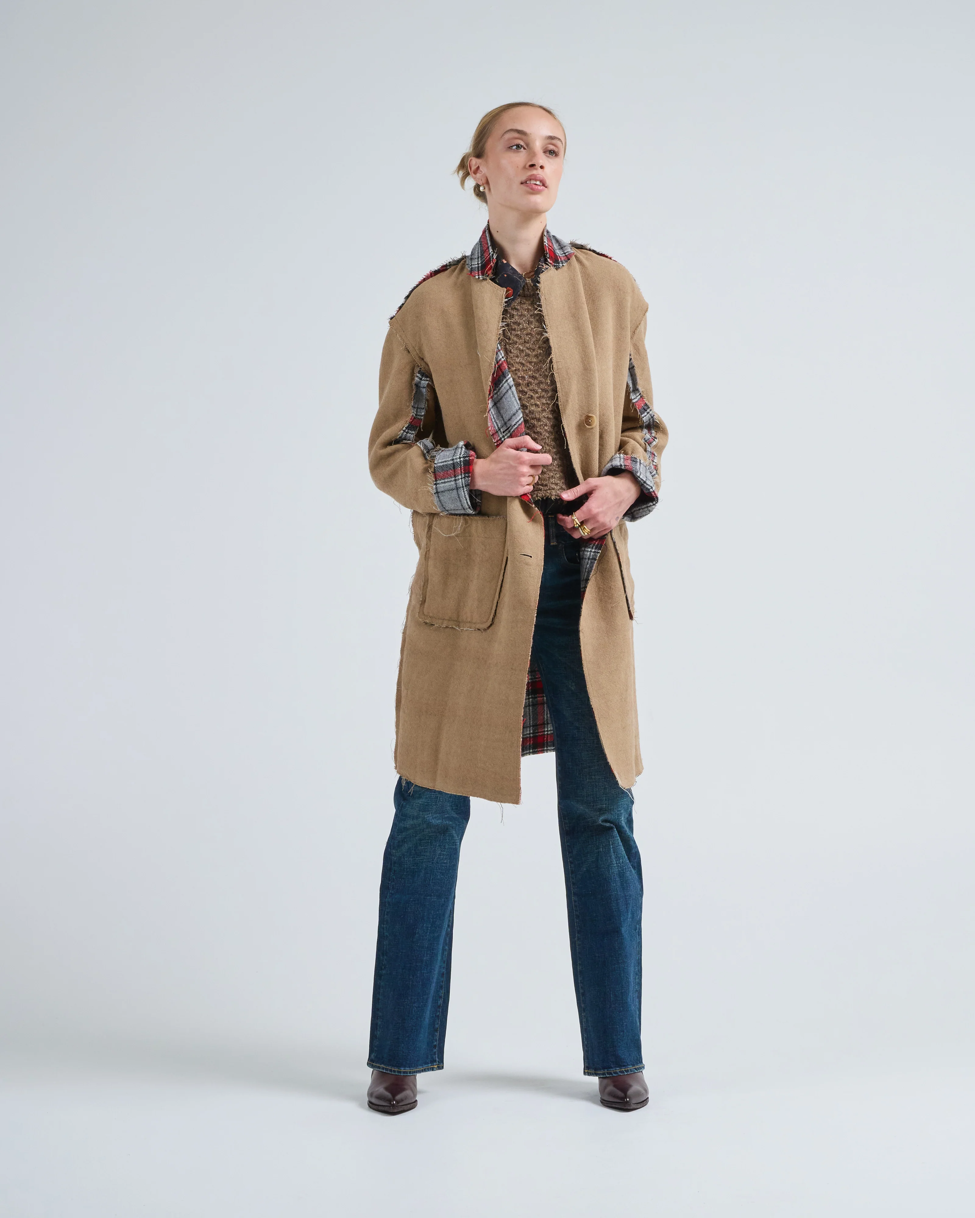 reversible raw cut coat - Image 2