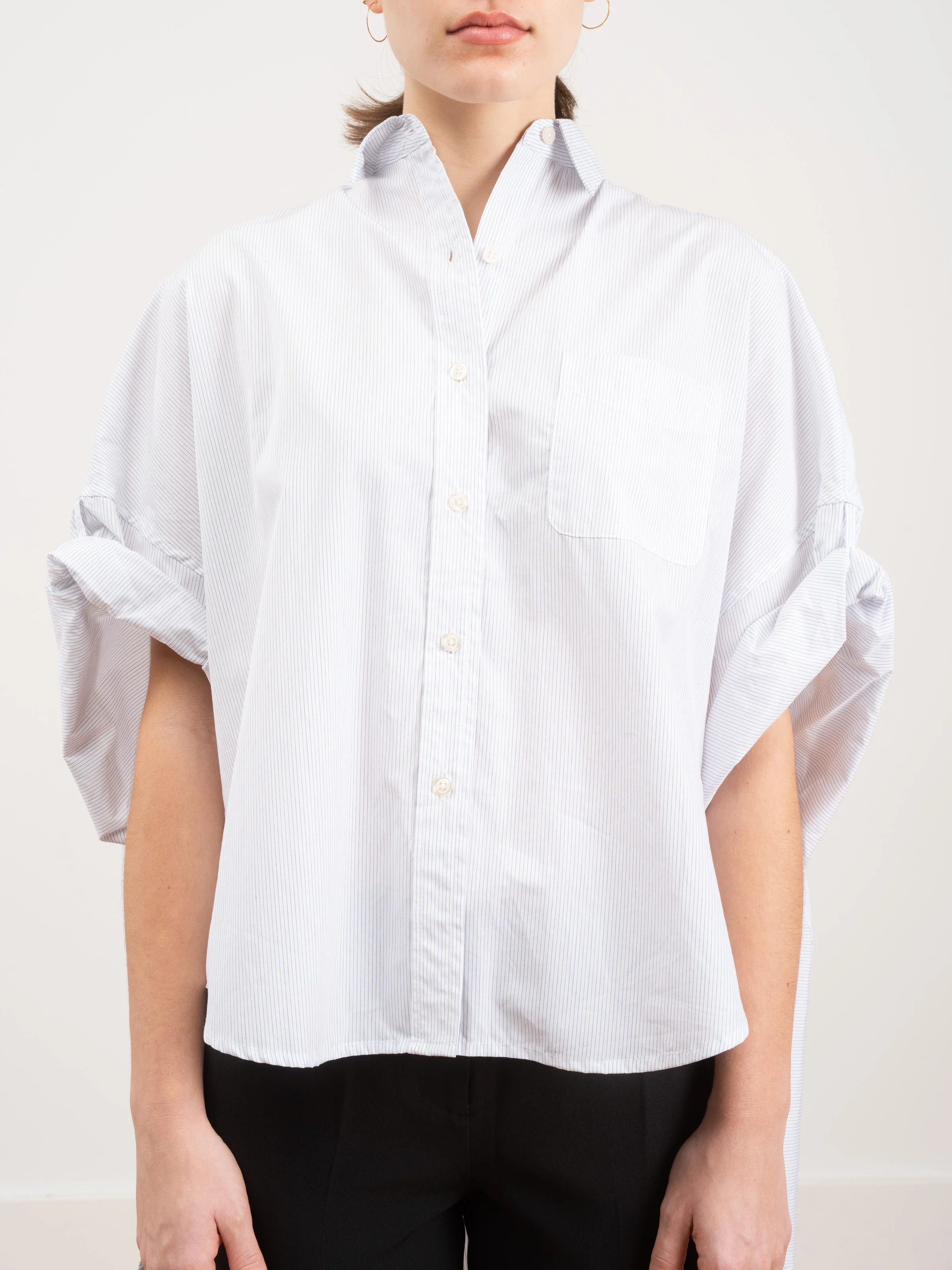roll sleeve shirt - pinstripe - Image 4