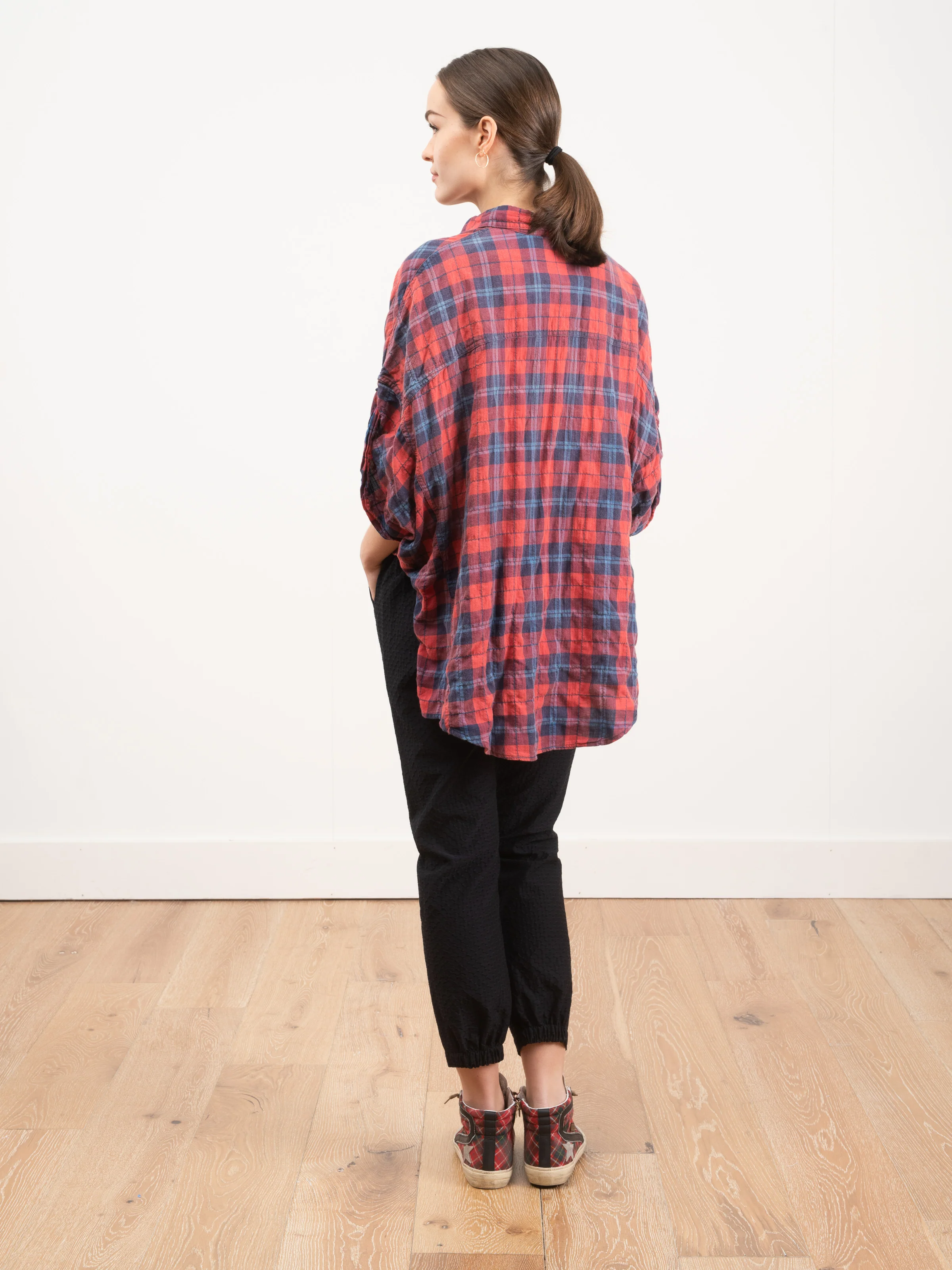 roll sleeve shirt - plaid - Image 3