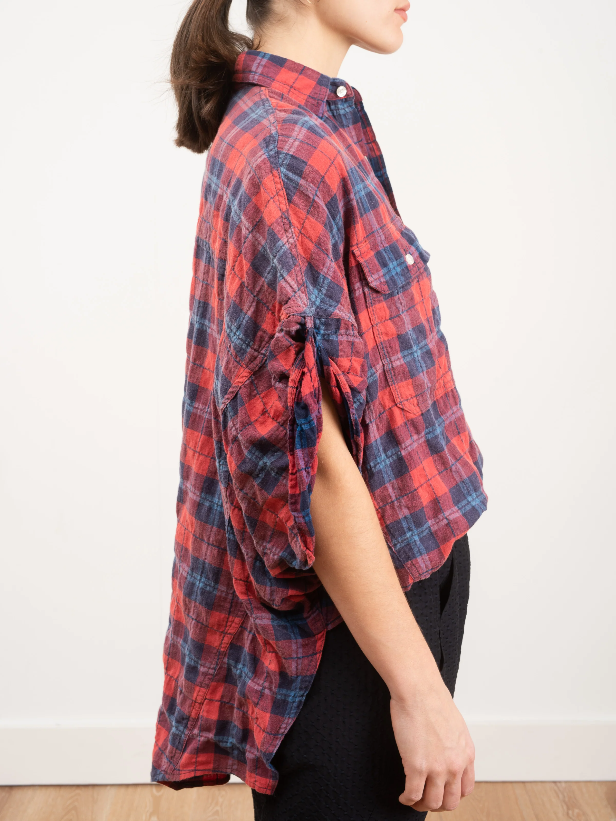 roll sleeve shirt - plaid - Image 5
