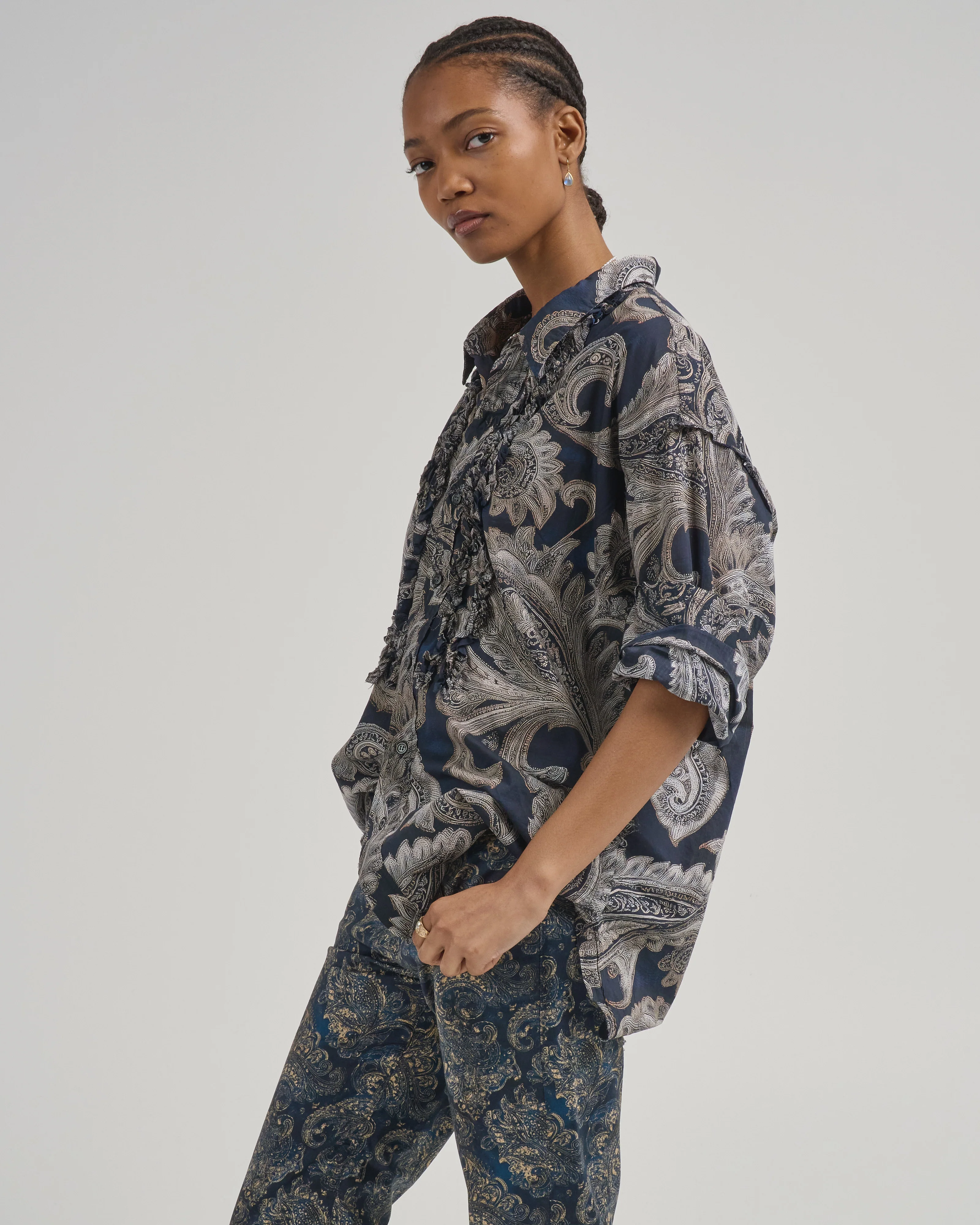 shredded seam ruffle shirt - Image 3