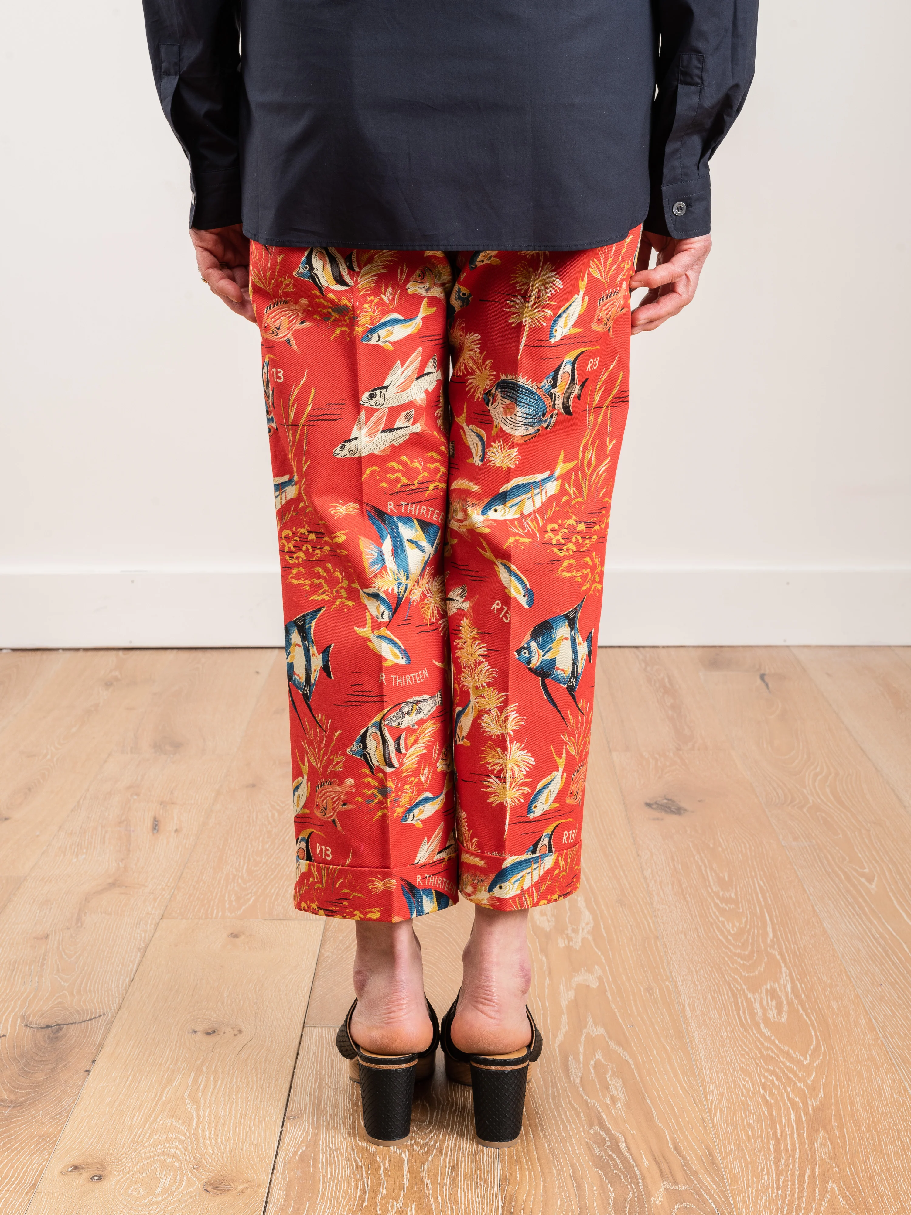 straight leg trouser - red fish - Image 3