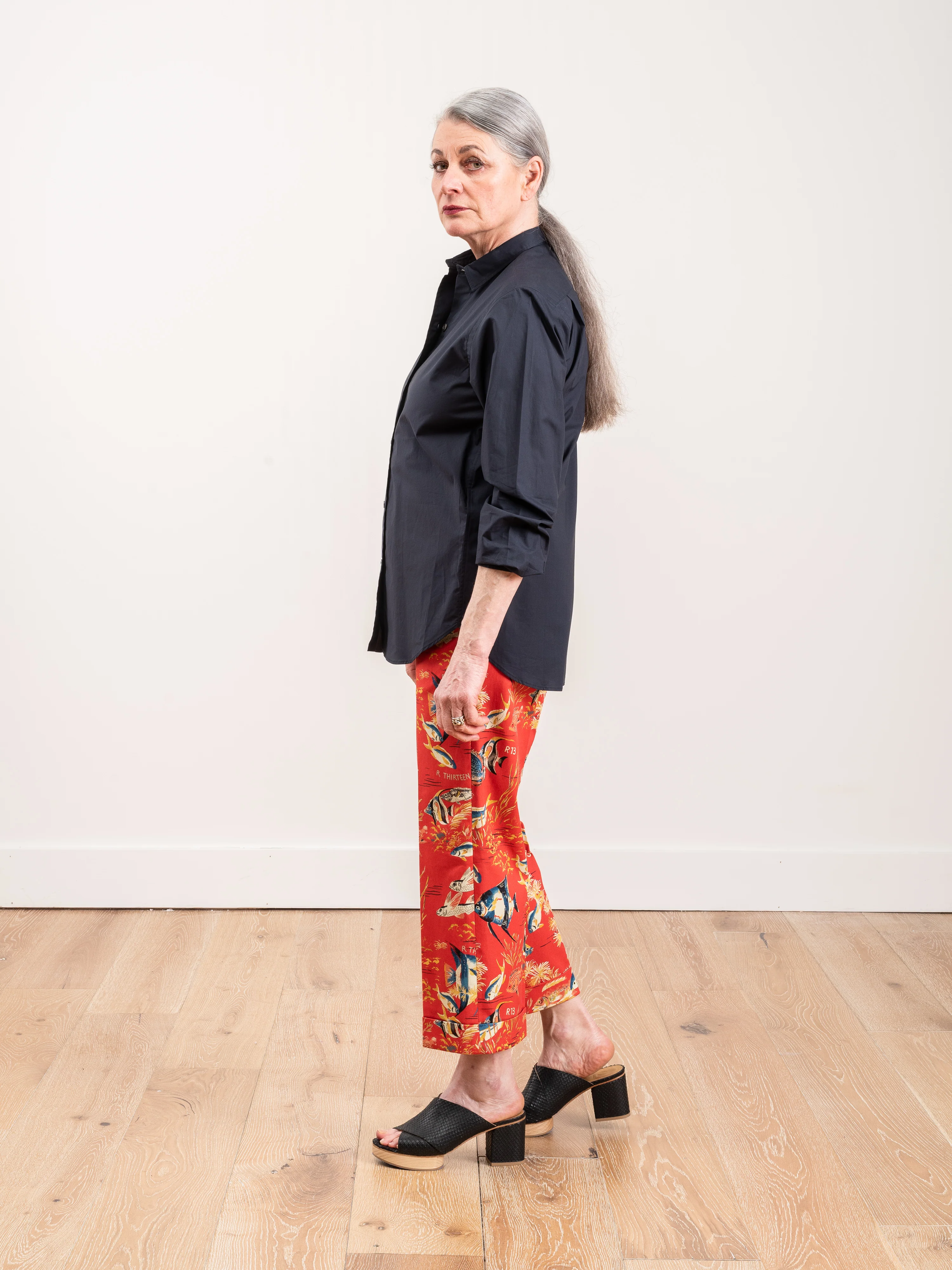 straight leg trouser - red fish - Image 4