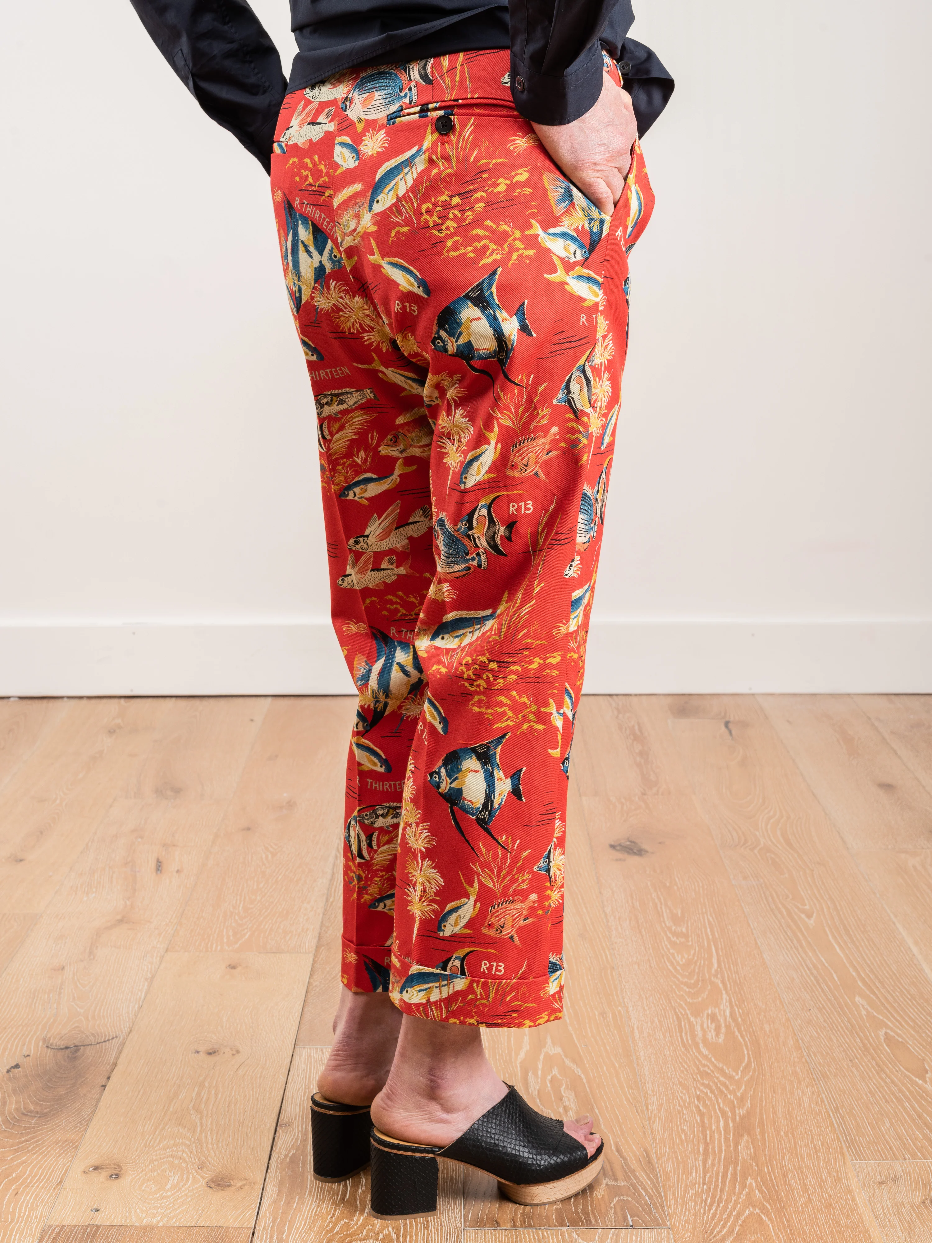 straight leg trouser - red fish - Image 5