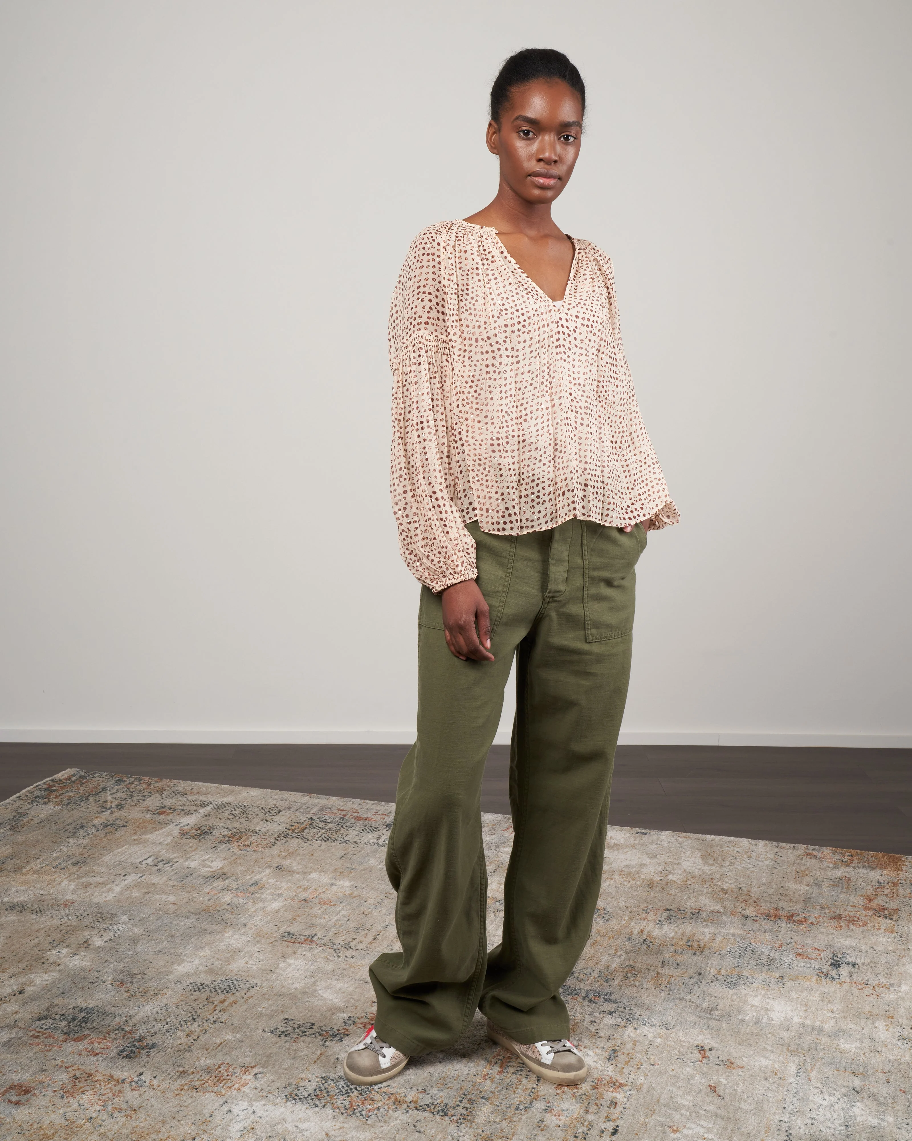 wide leg utility pant - olive - Image 2