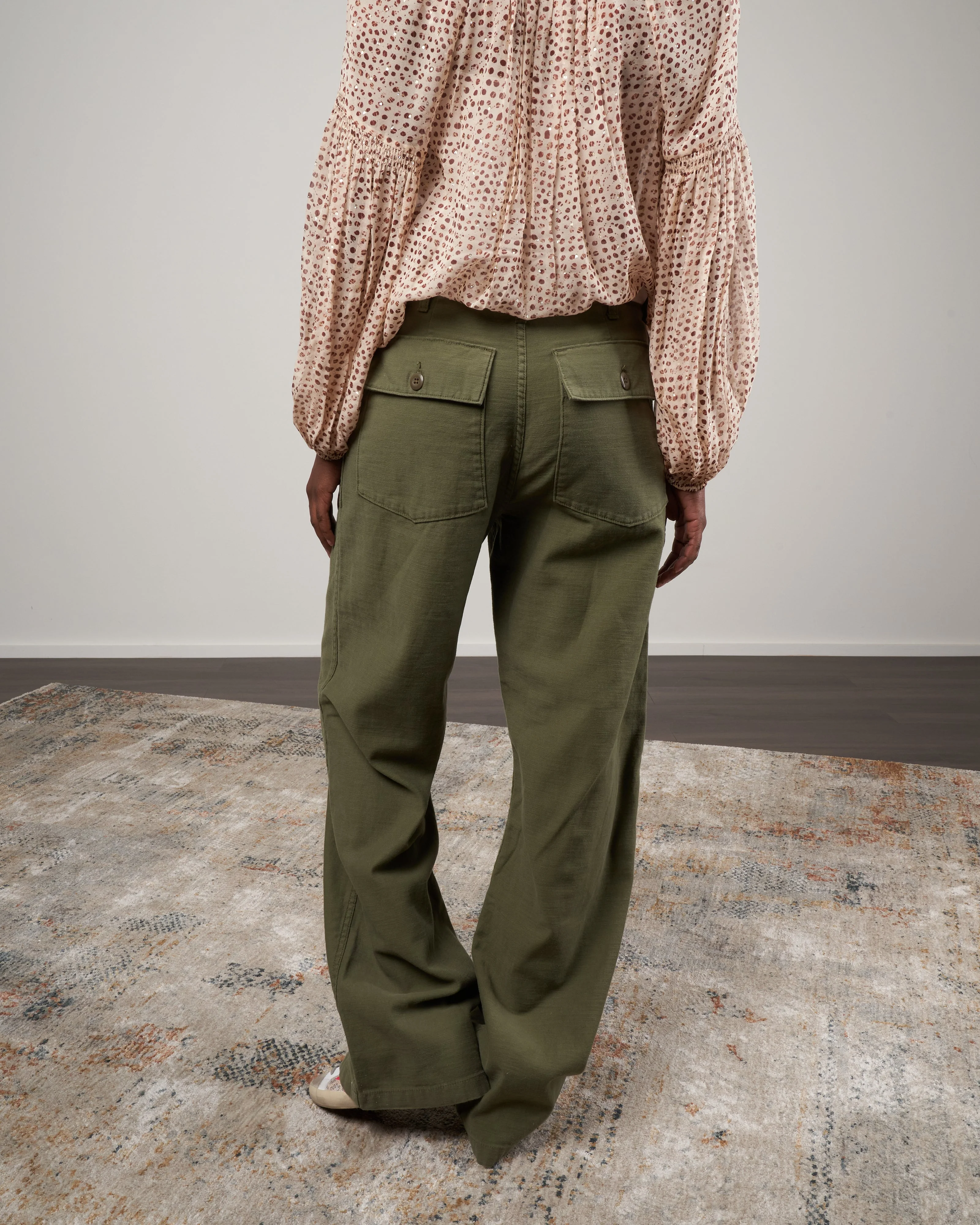 wide leg utility pant - olive - Image 4