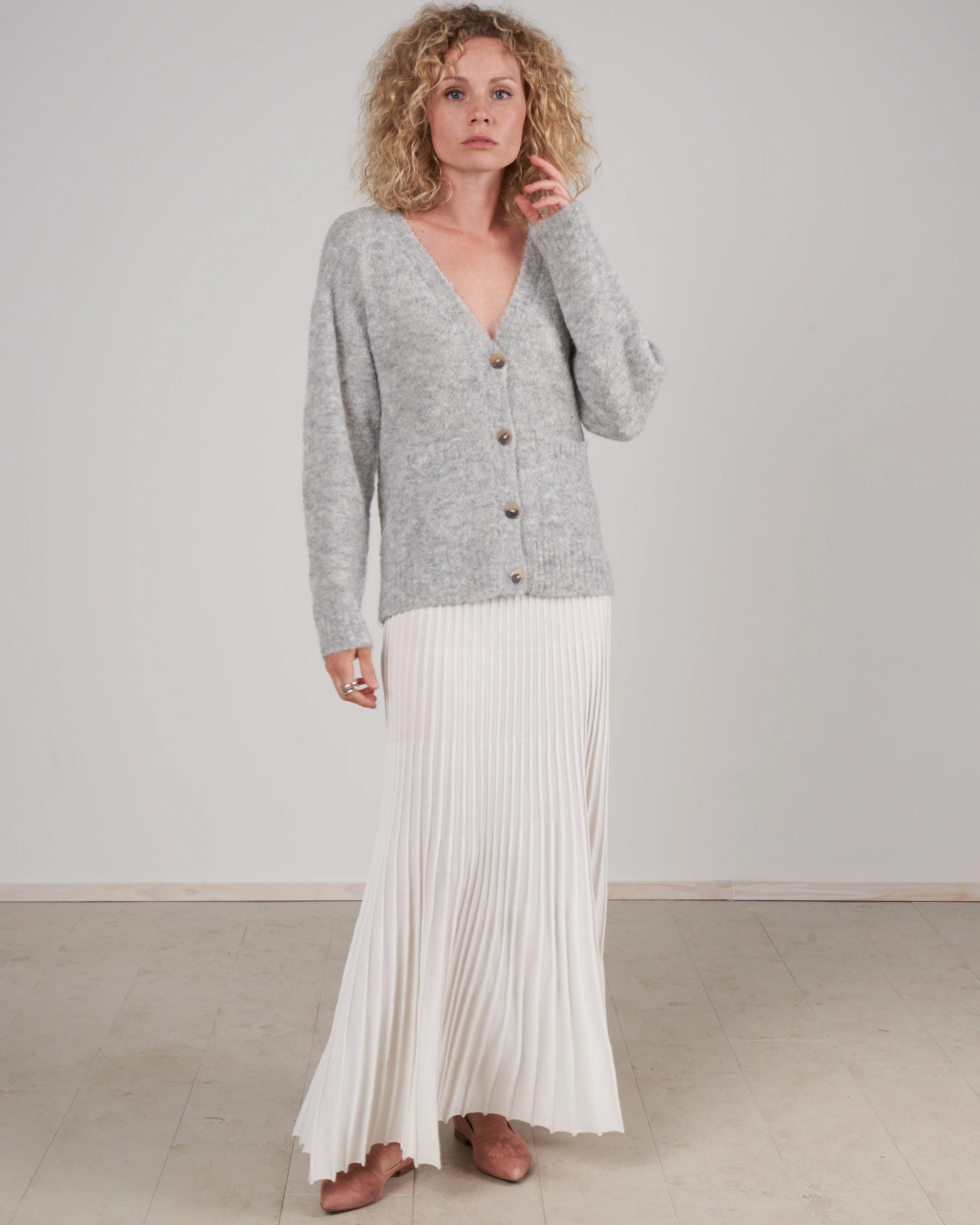 albers cardigan - heather grey - Image 2