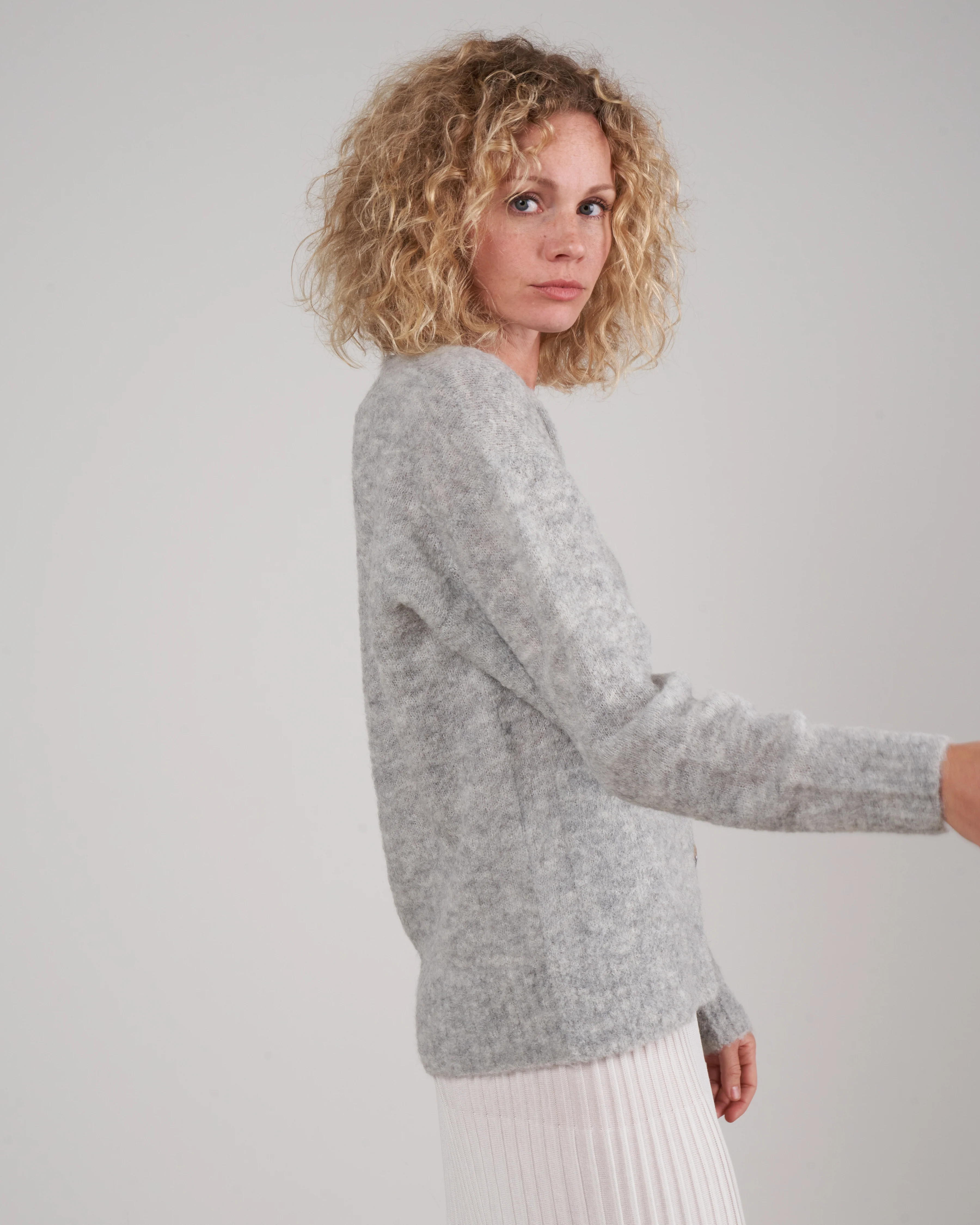 albers cardigan - heather grey - Image 3