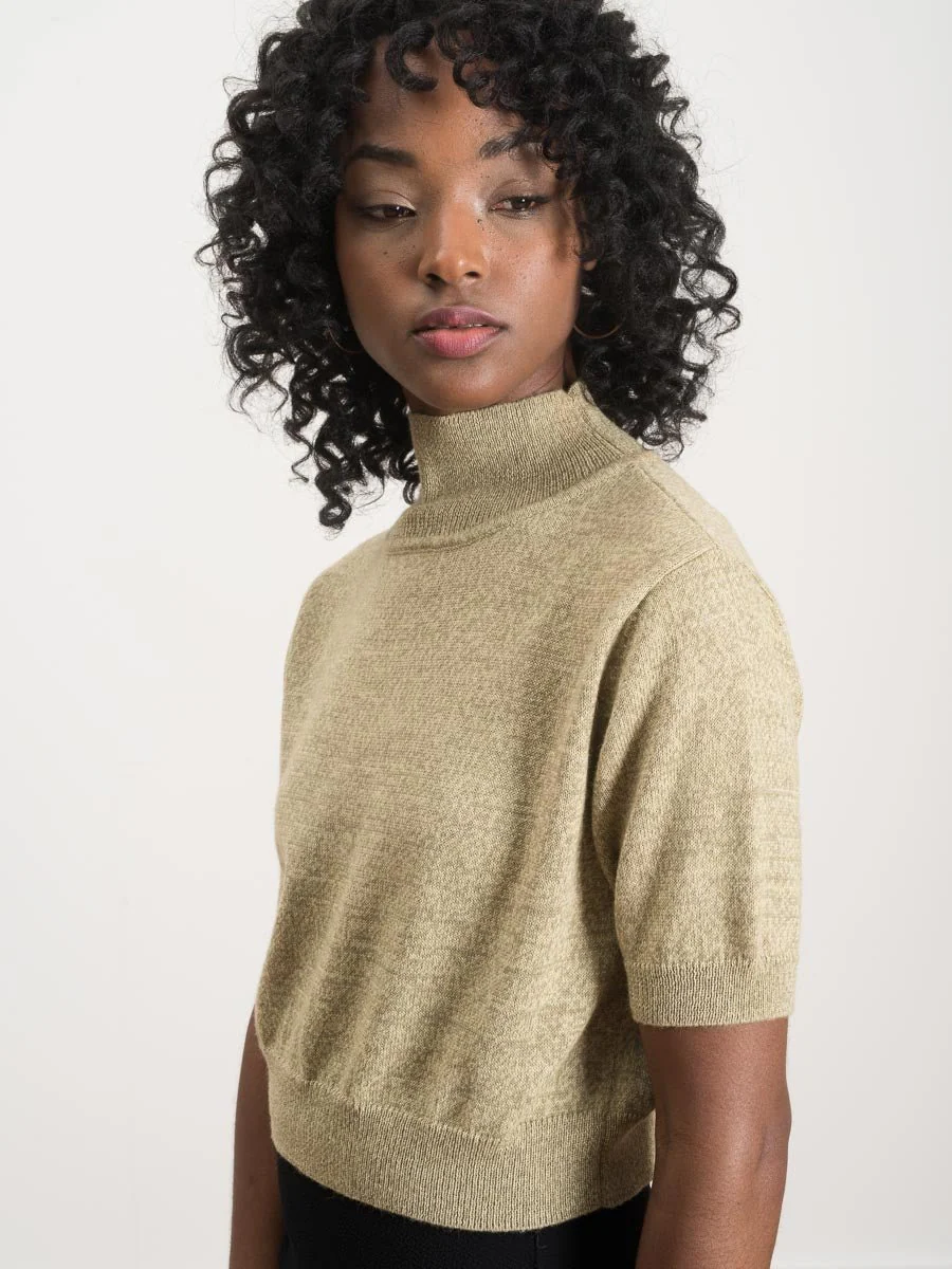 cropped tee sweater - lime - Image 4