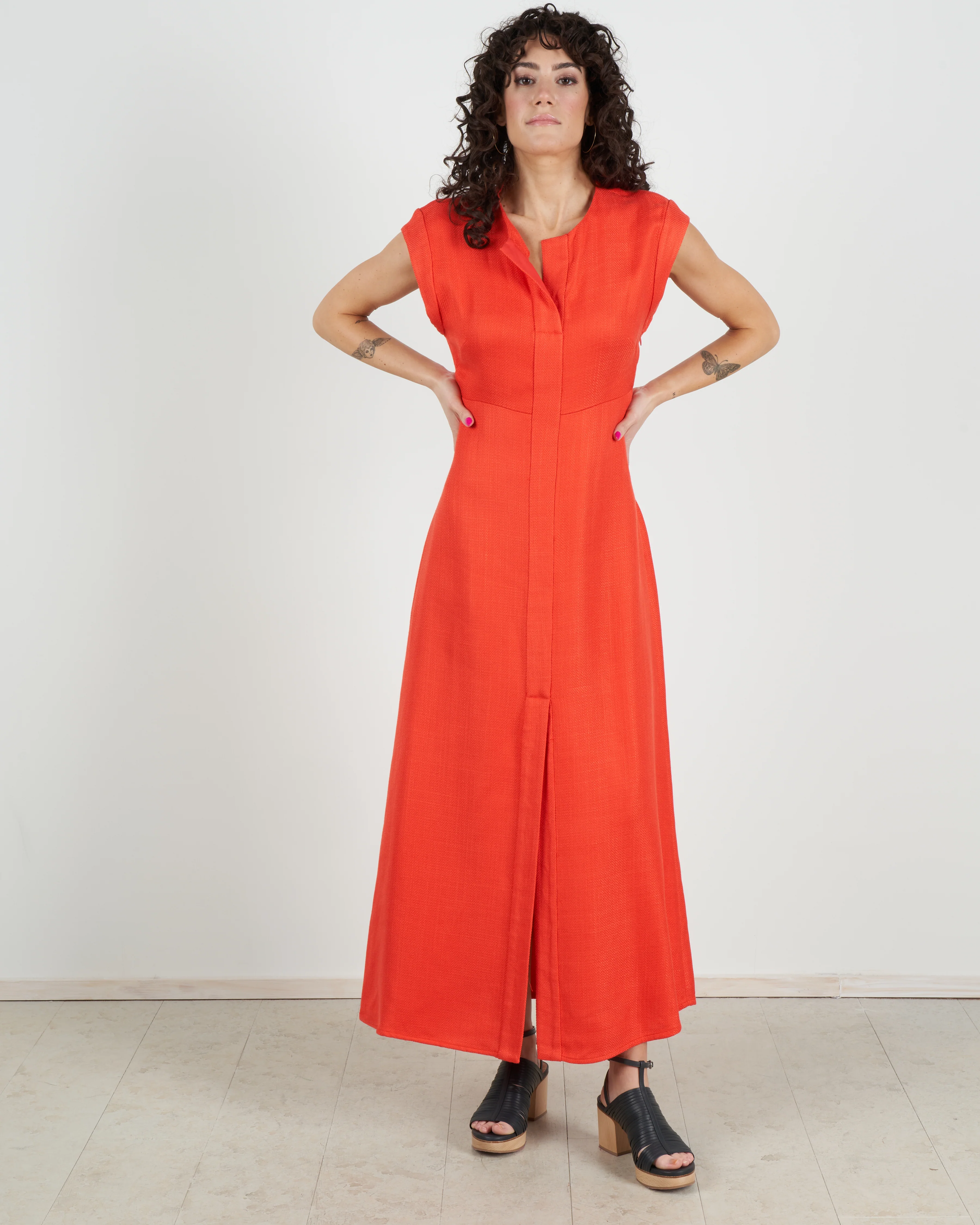 new chrysantha dress - coral - Image 3