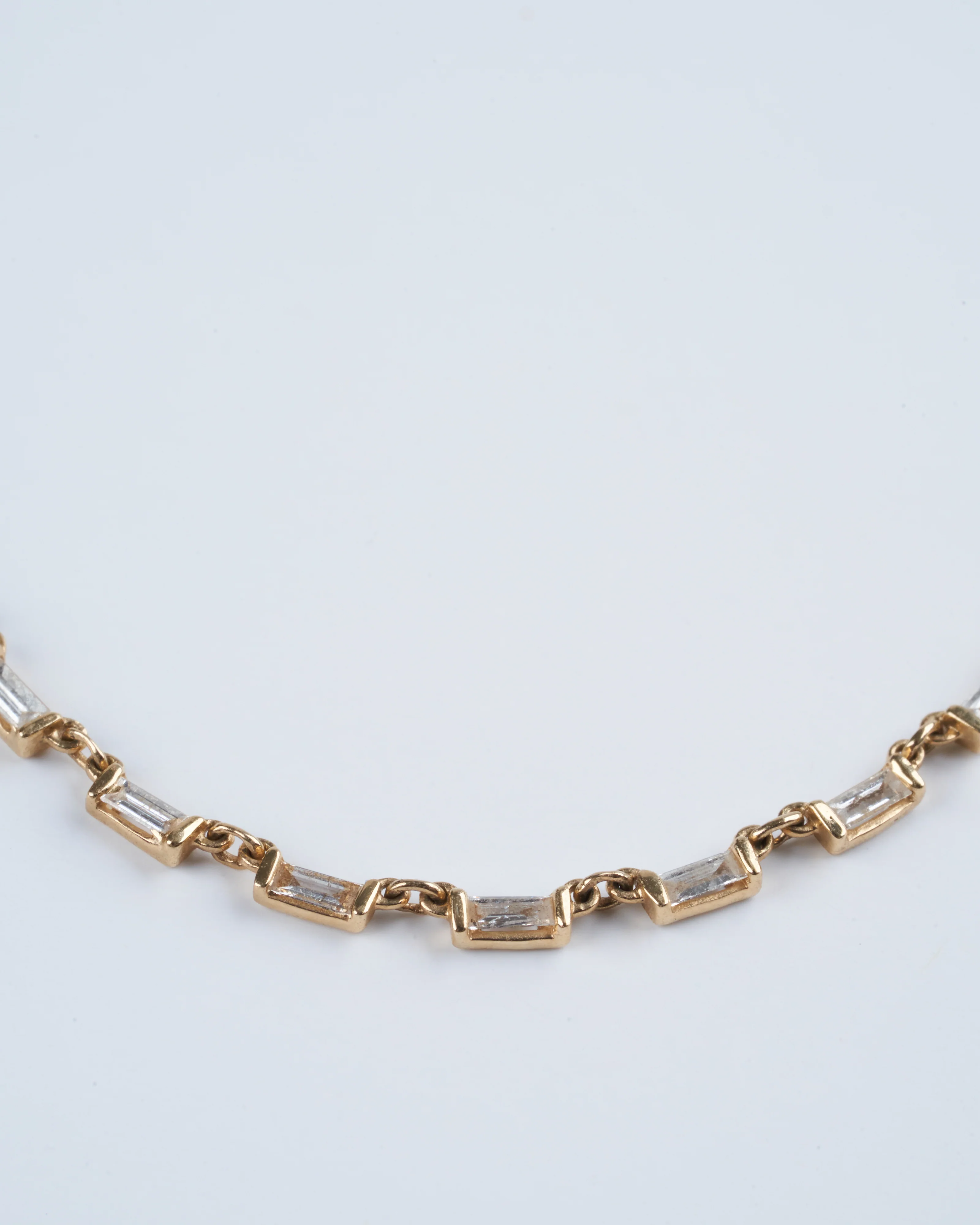 diamond baguette layering necklace - gold - Image 2
