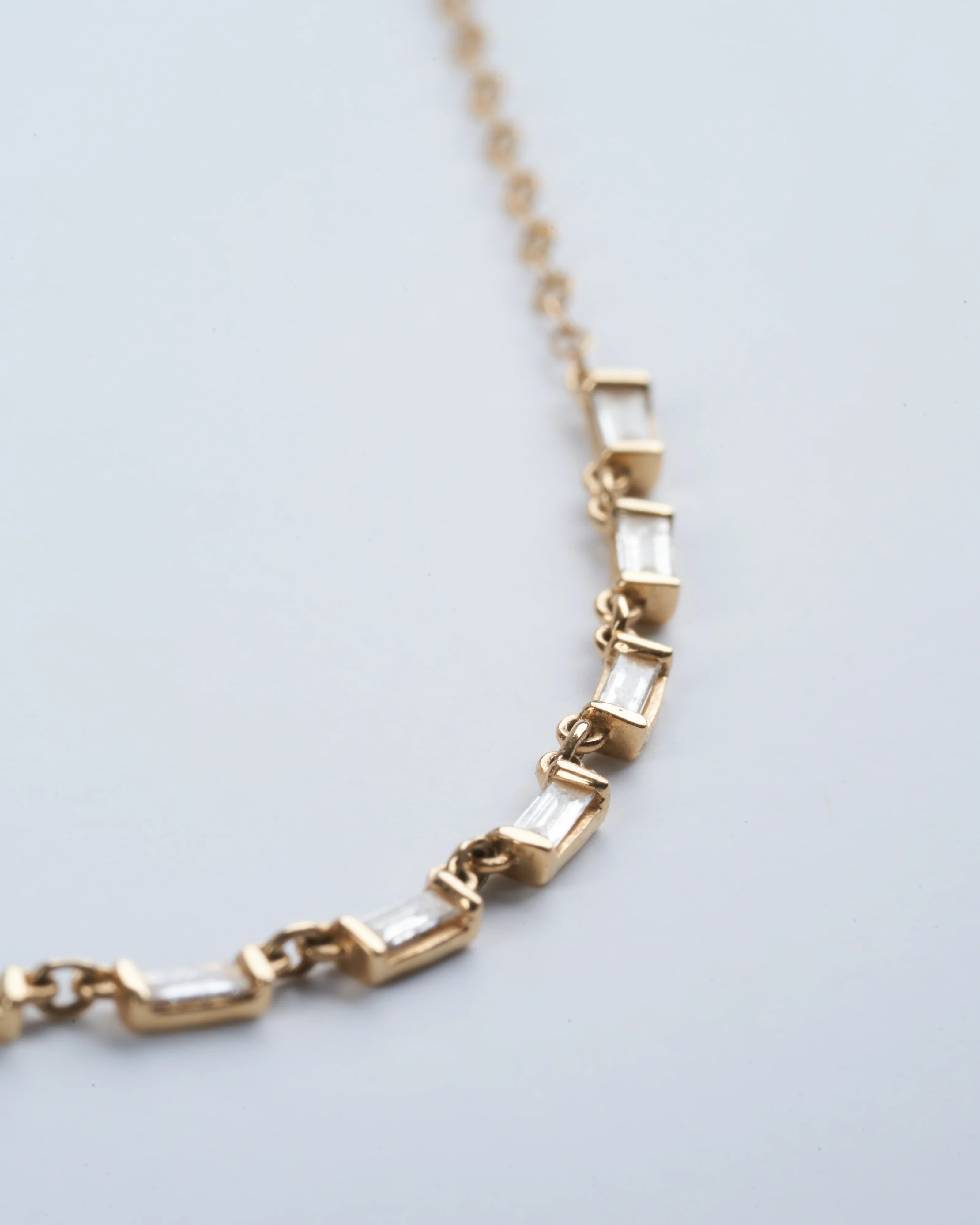 diamond baguette layering necklace - gold - Image 3