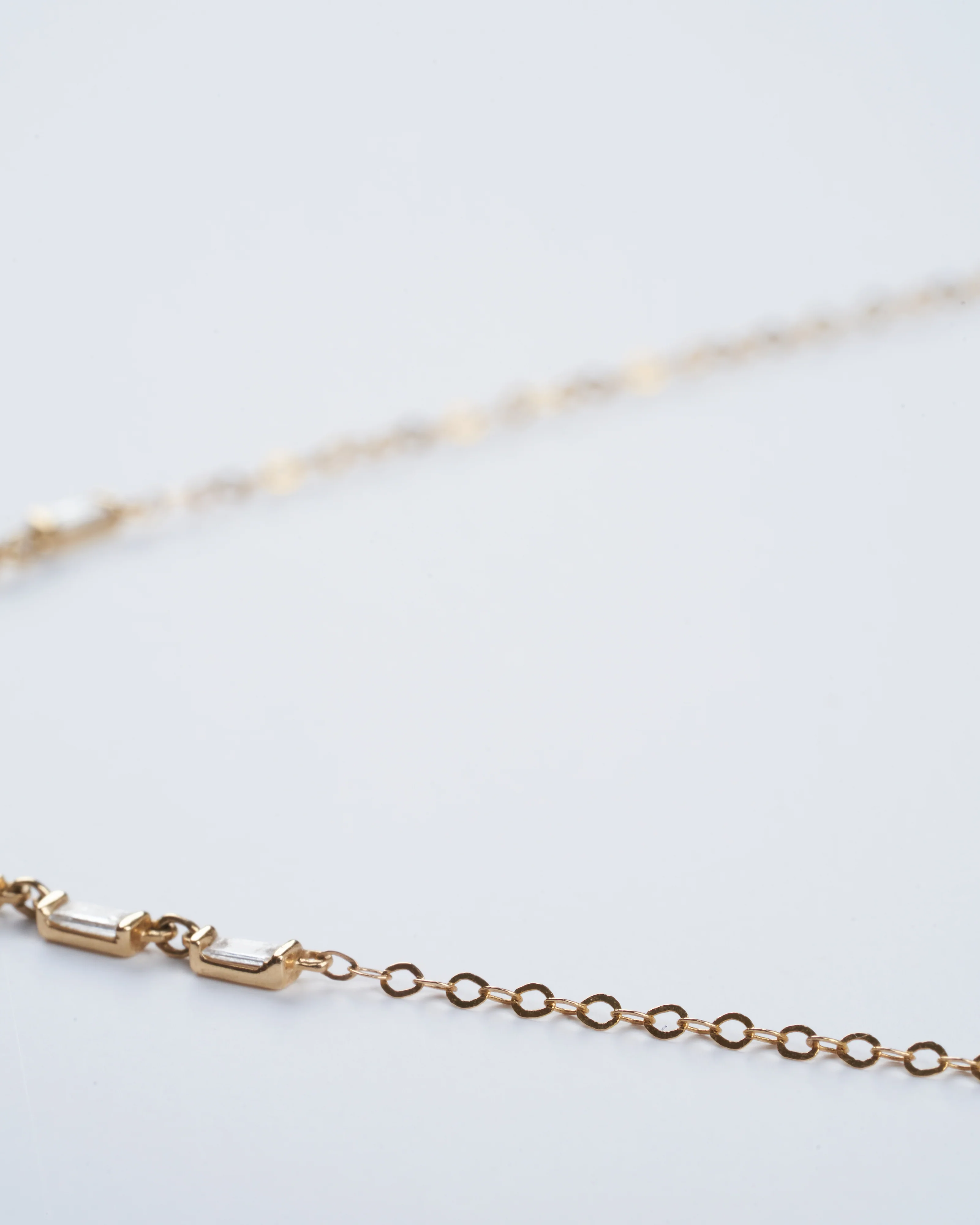 diamond baguette layering necklace - gold - Image 4