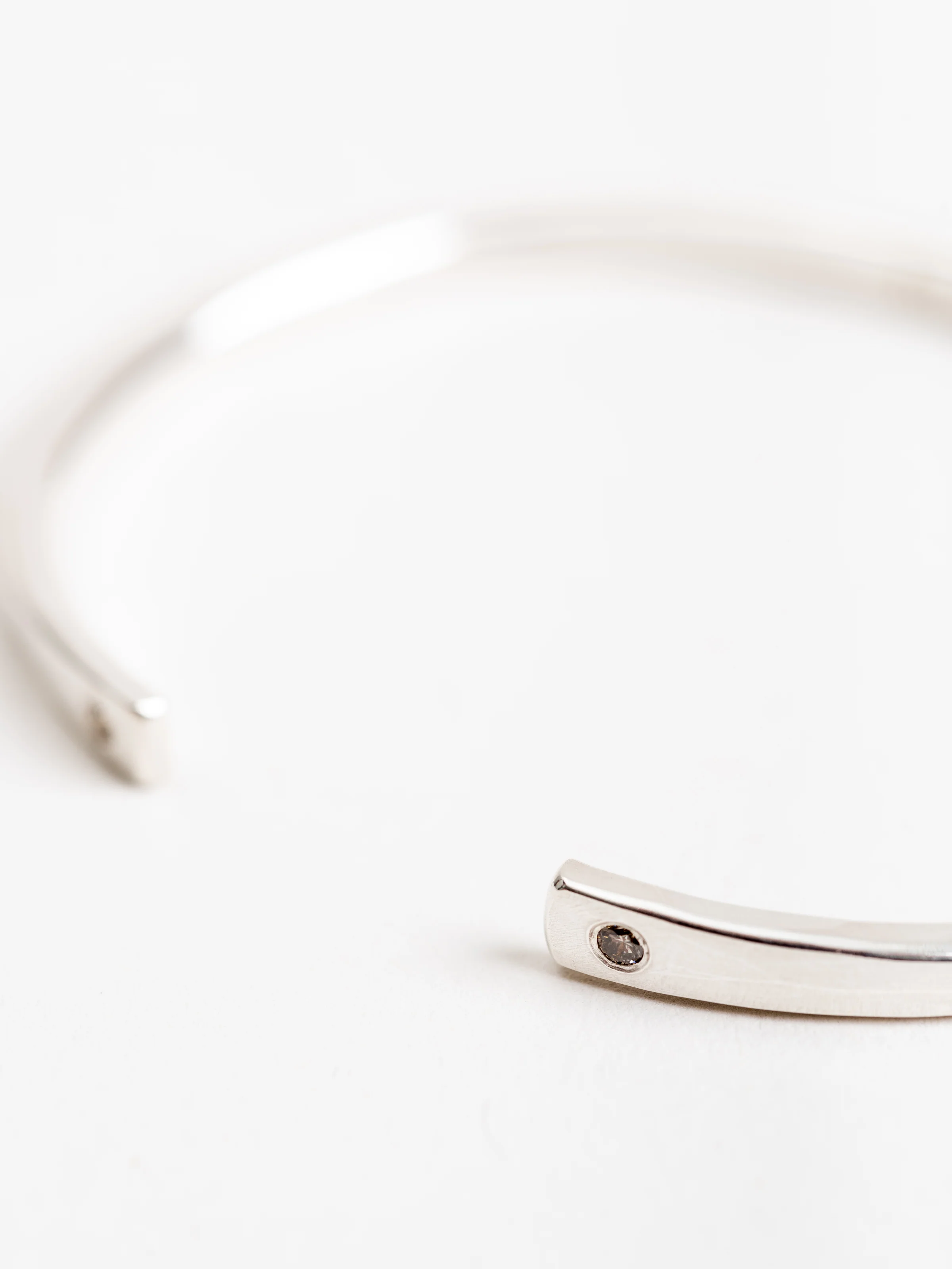 sterling cuff w/ two champagne diamonds - Image 4