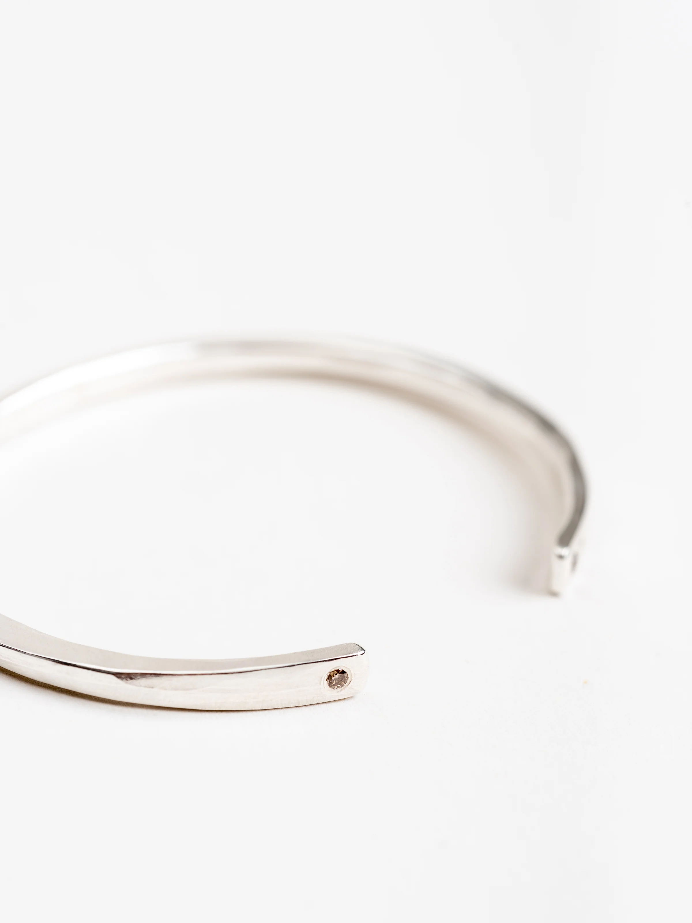 sterling cuff w/ three champagne diamonds - Image 2