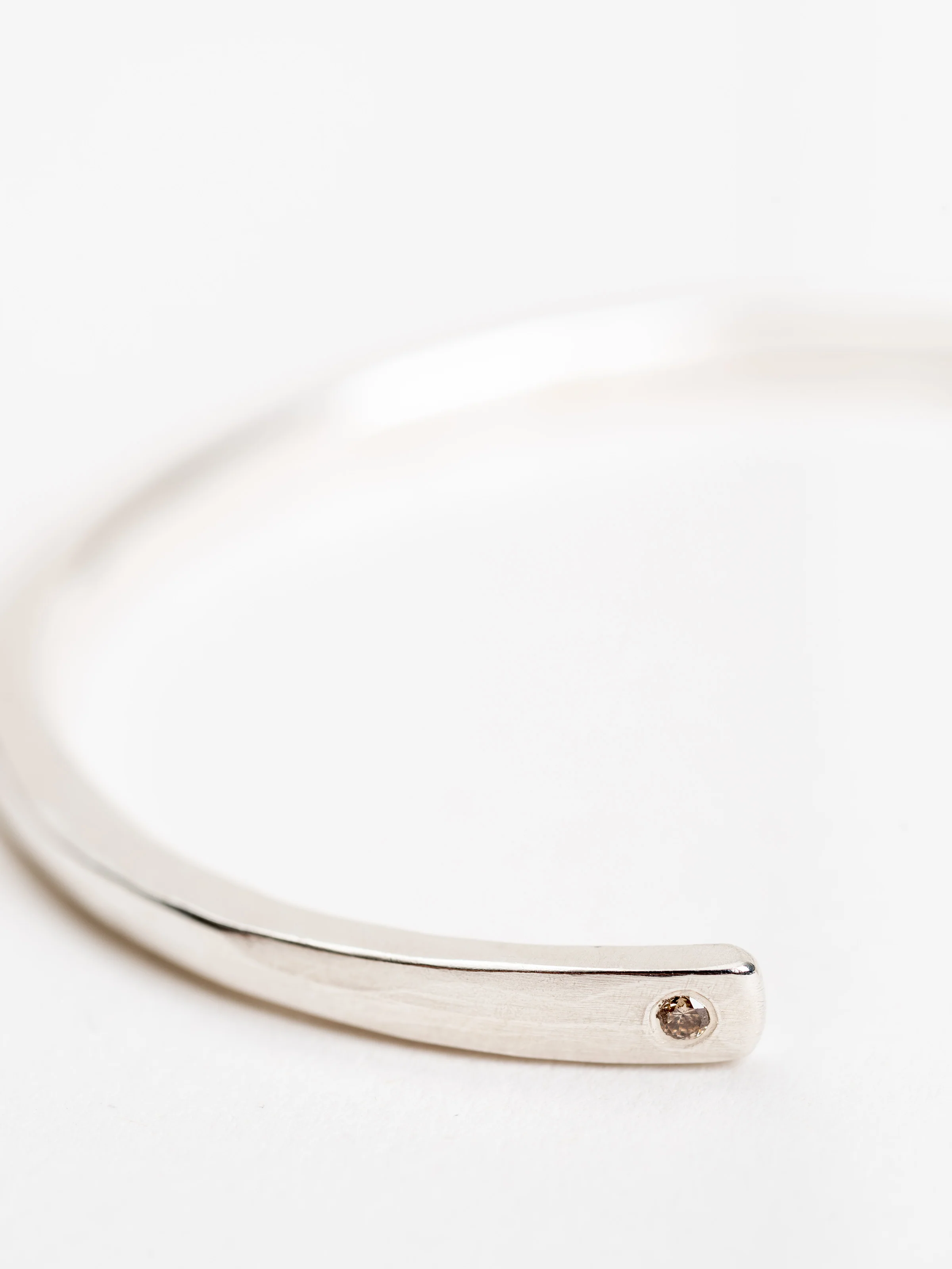 sterling cuff w/ three champagne diamonds - Image 4