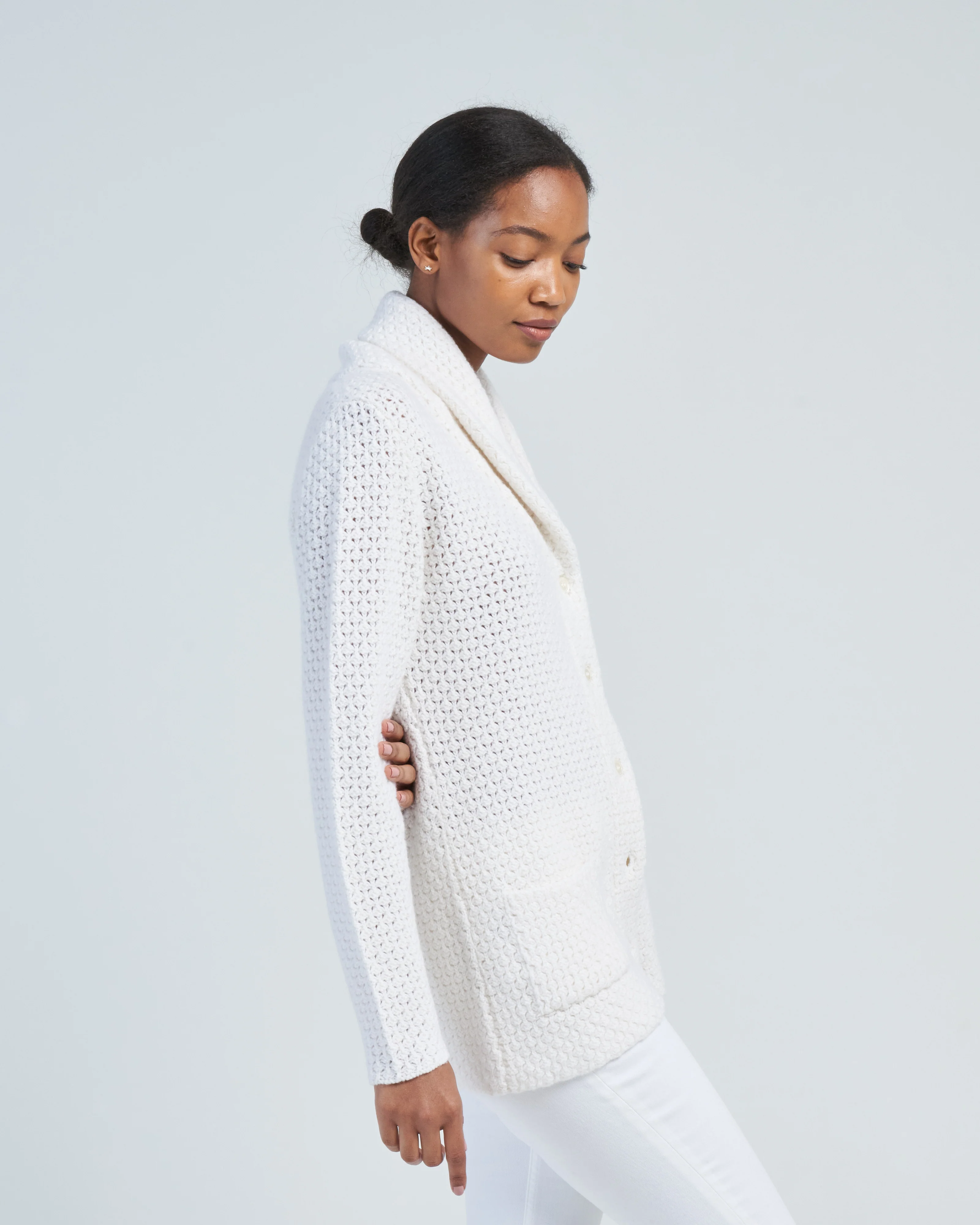 cashmere shawl collar cardigan - Image 3