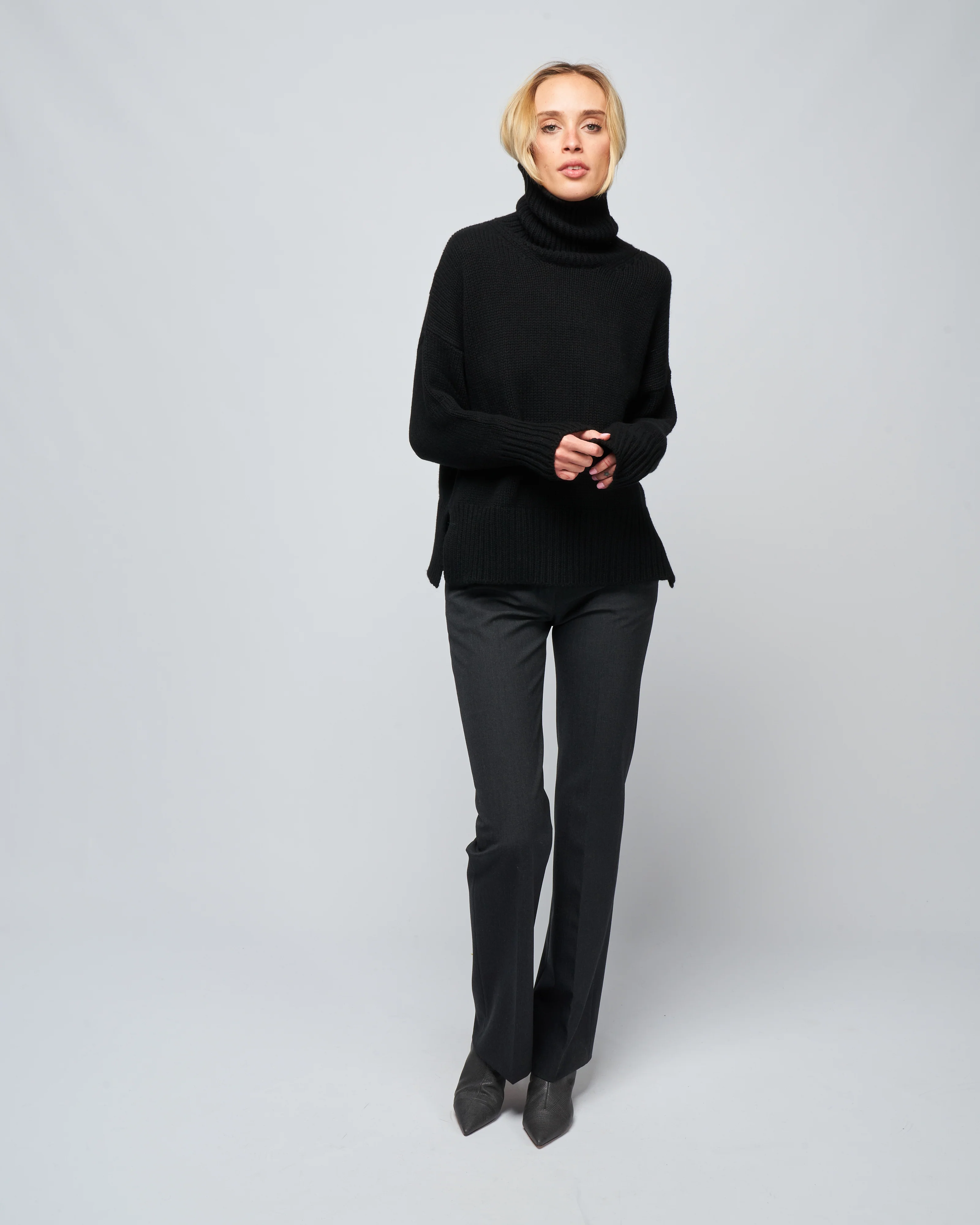 cashmere turtleneck - black - Image 2