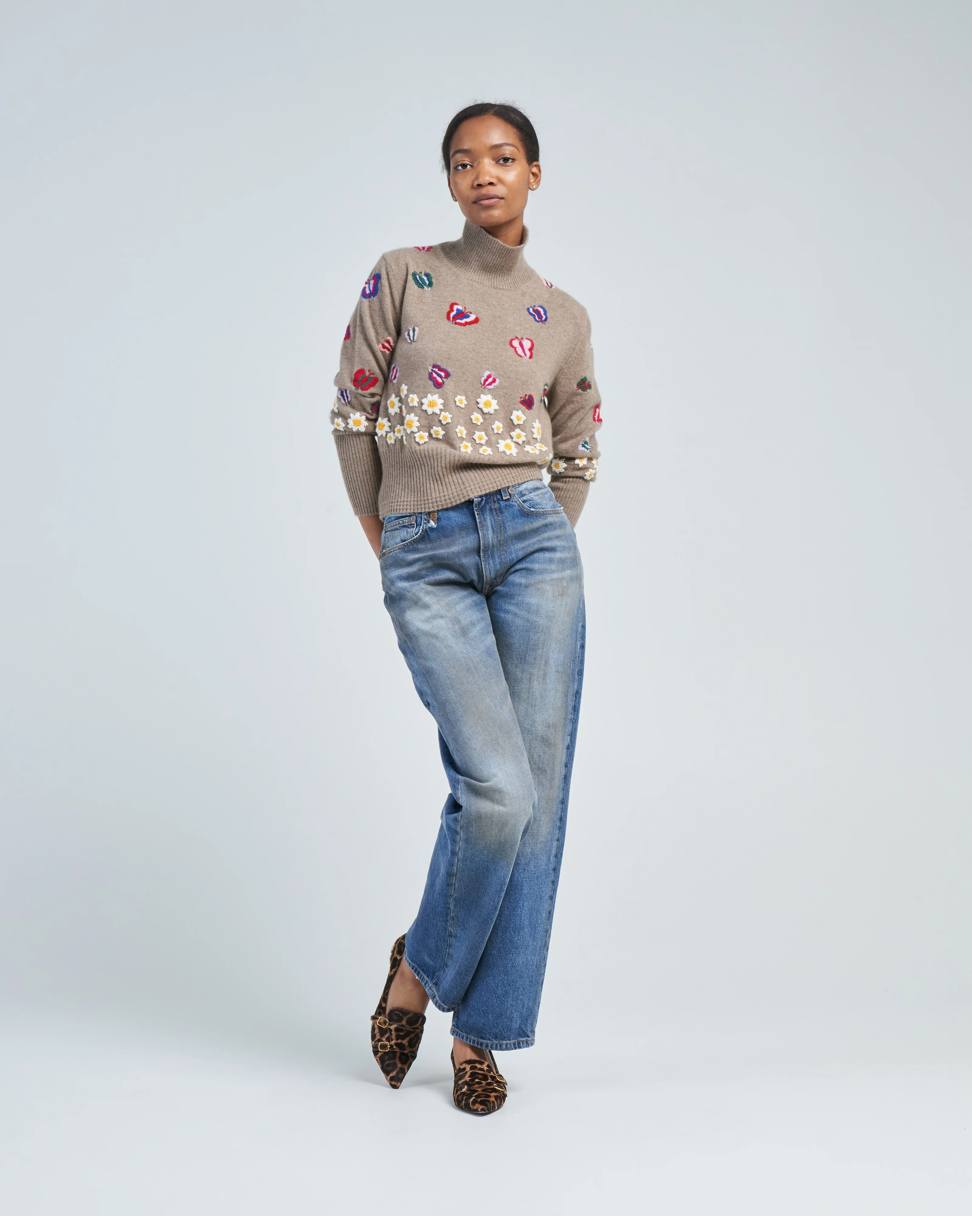 embroidered cashmere turtleneck - Image 2