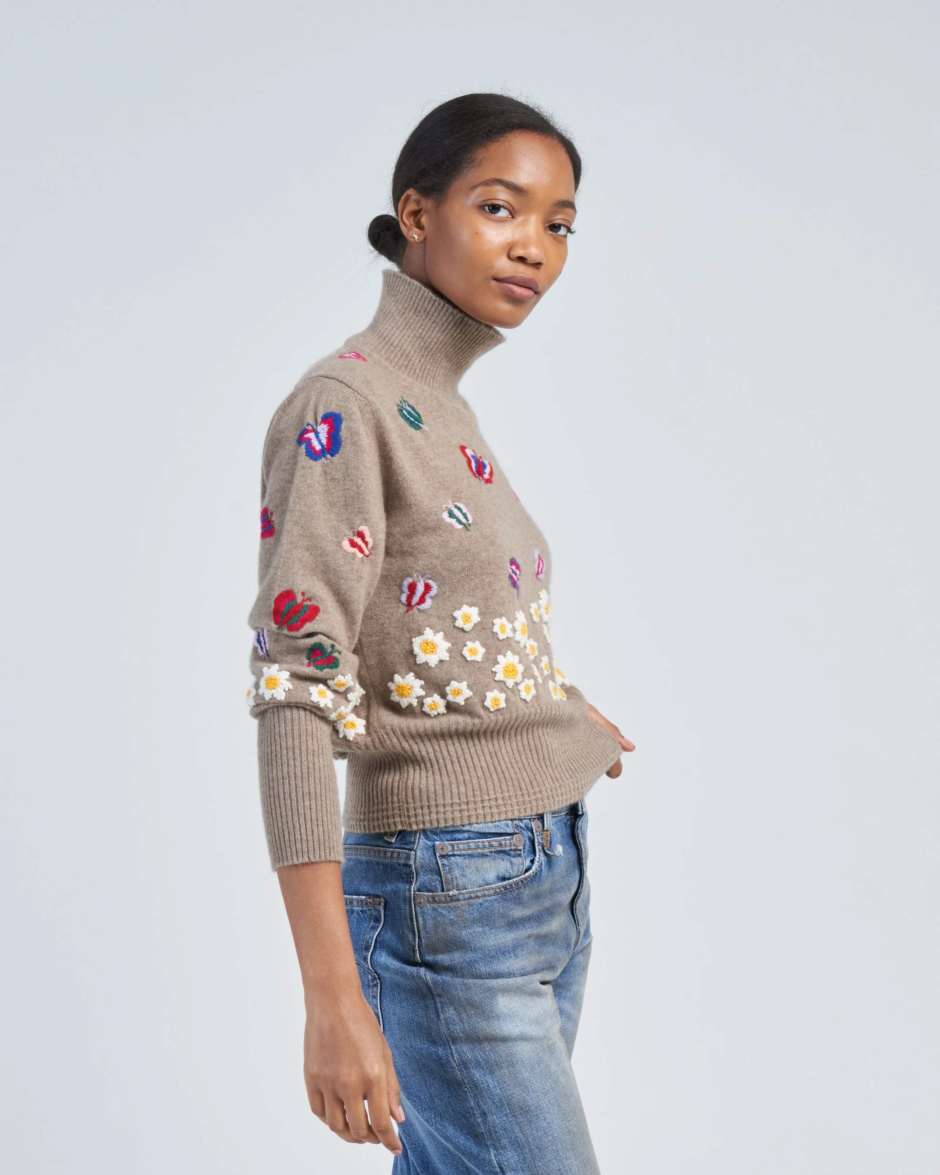 embroidered cashmere turtleneck - Image 3