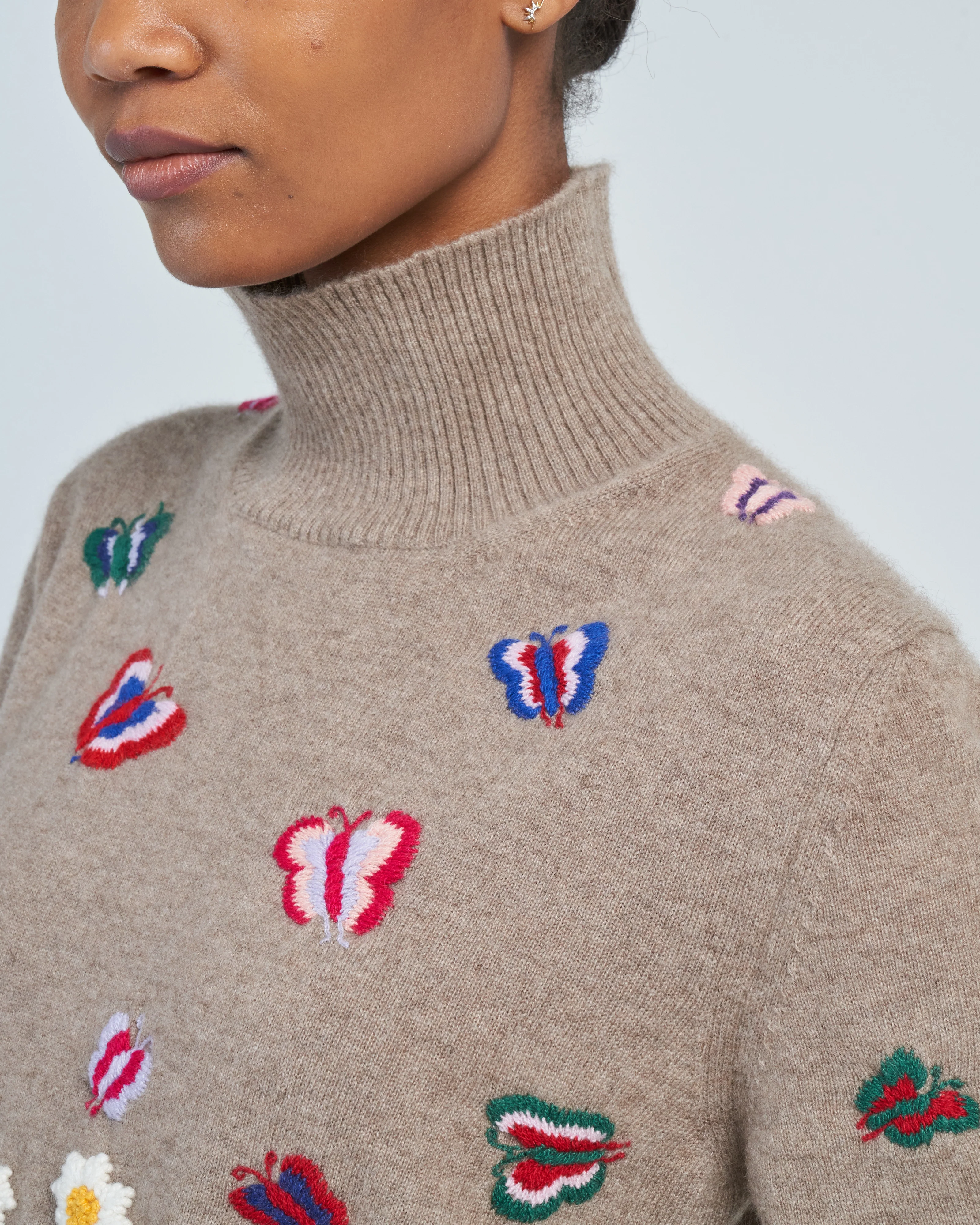 embroidered cashmere turtleneck - Image 5