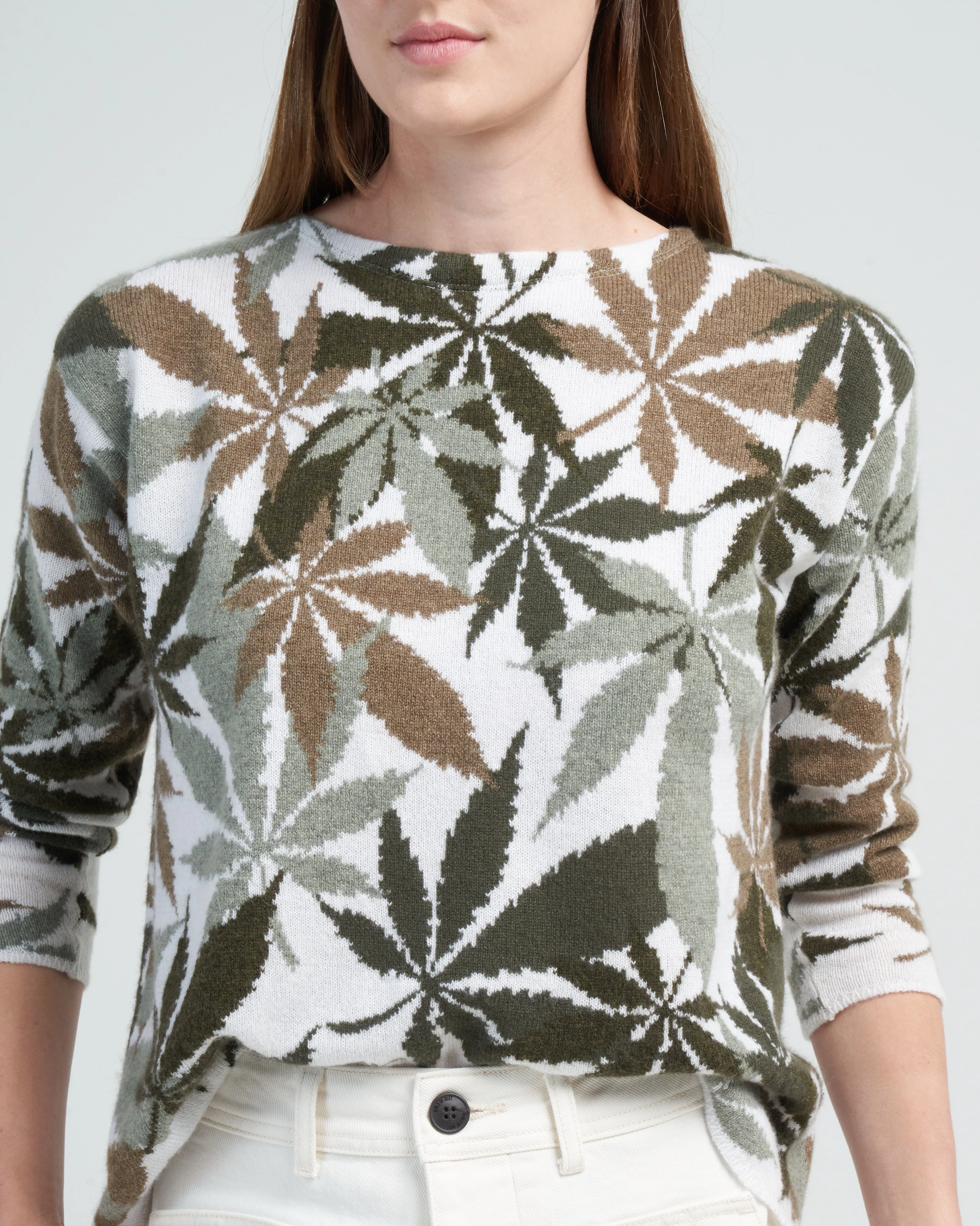 marijuana hand made intarsia - light pink - Image 5