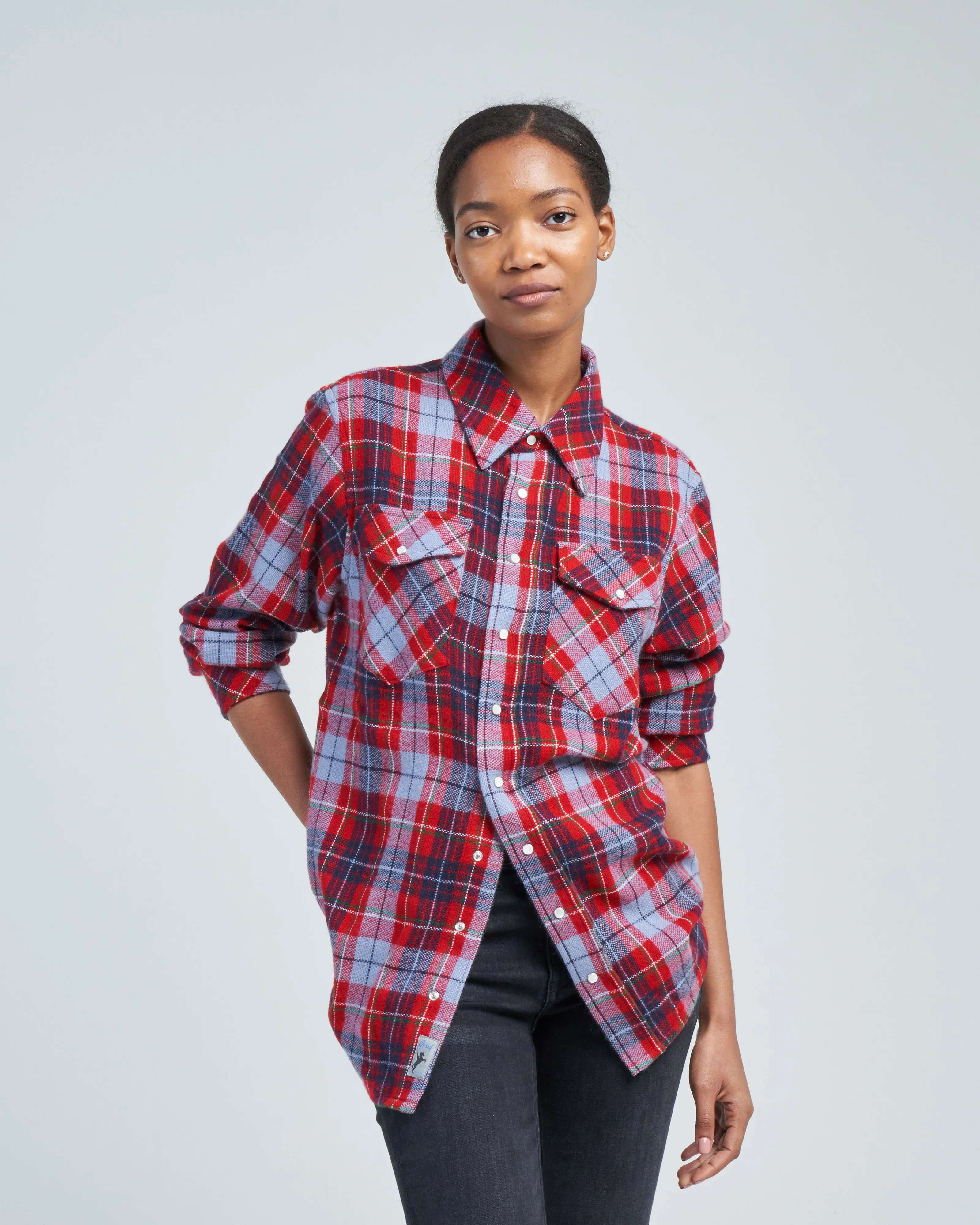 reg cashmere snap shirt