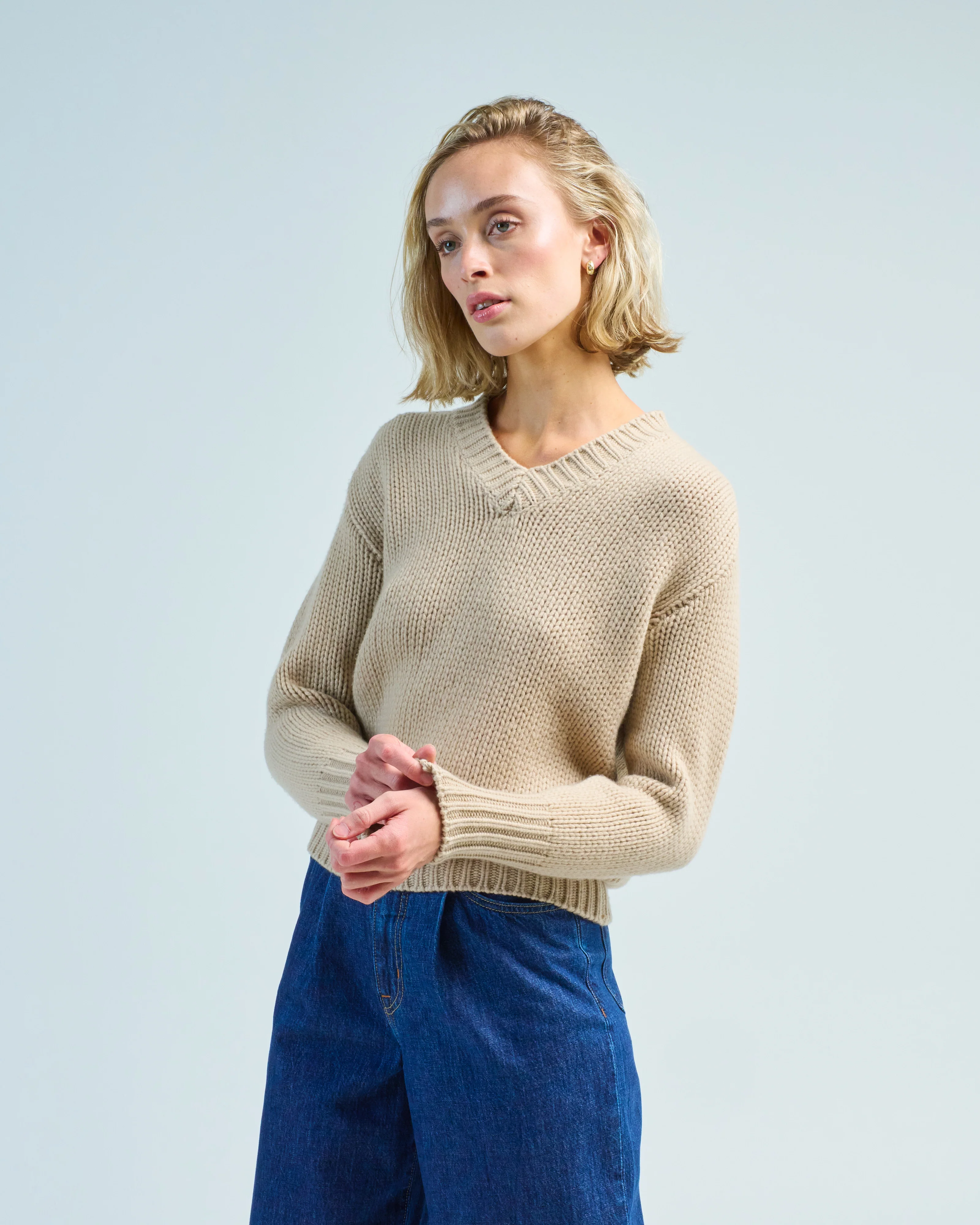 v neck cashmere sweater - Image 2