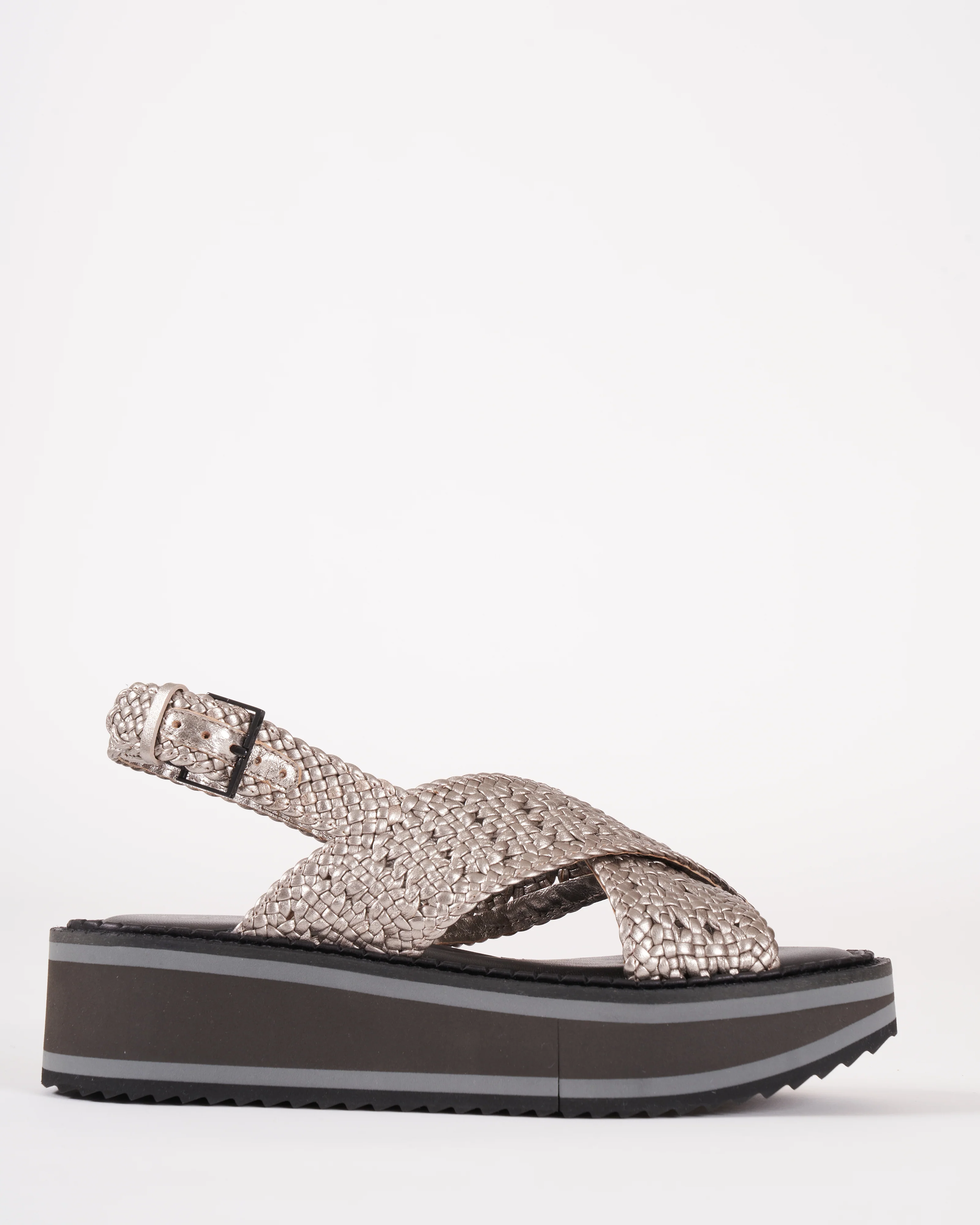 fritz wedge - silver woven leather - Image 2