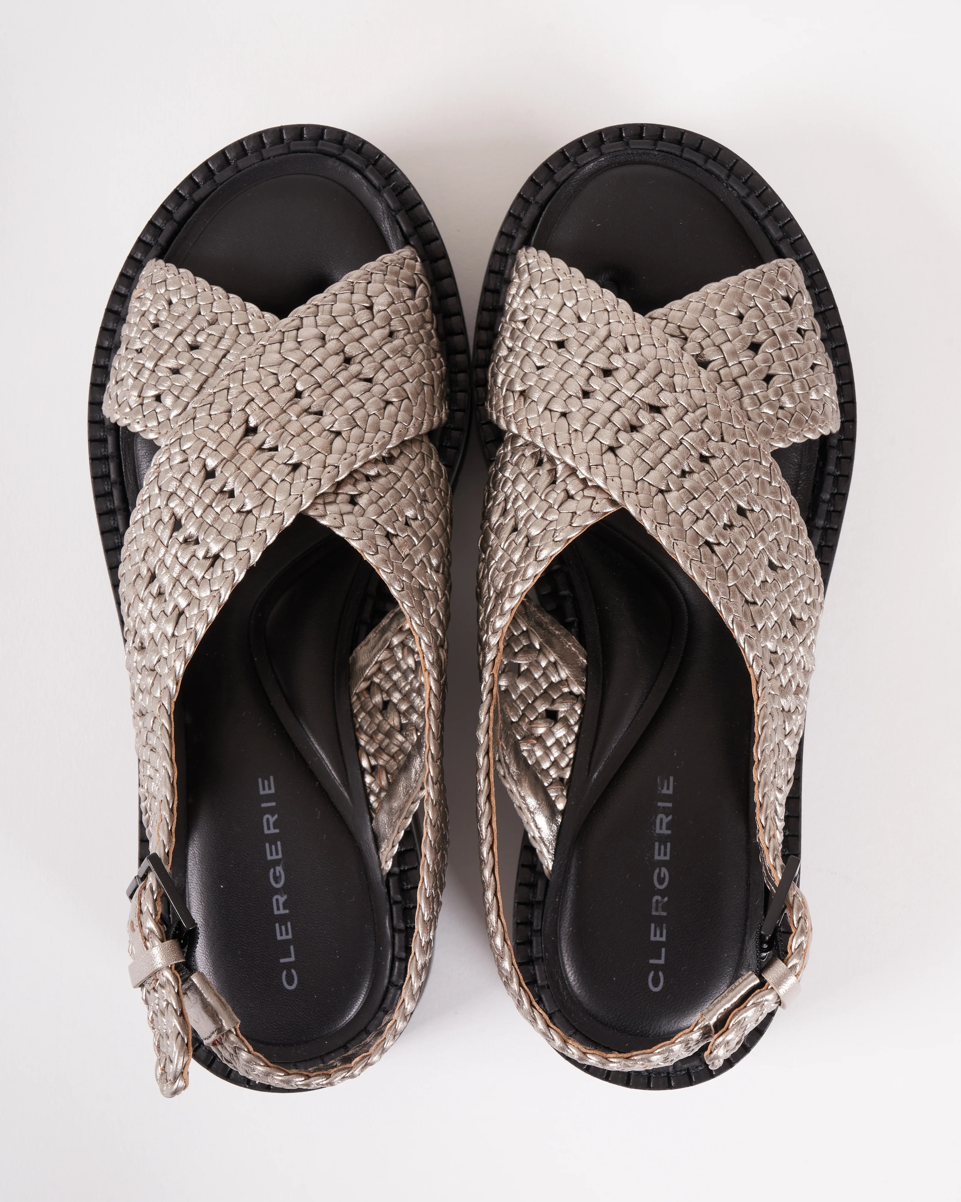 fritz wedge - silver woven leather - Image 3