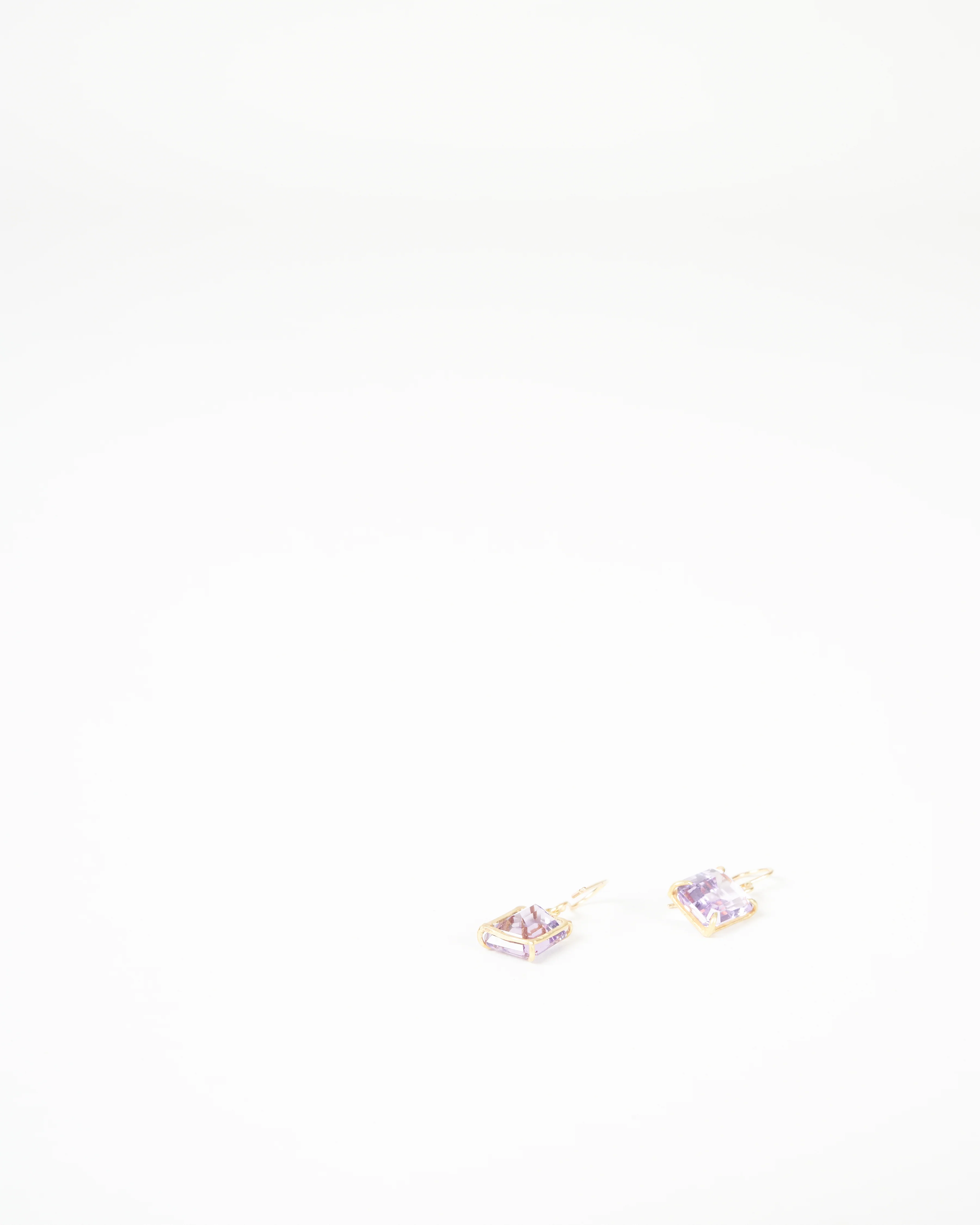 emerald cut faceted lavender amethyst earrings - Image 3