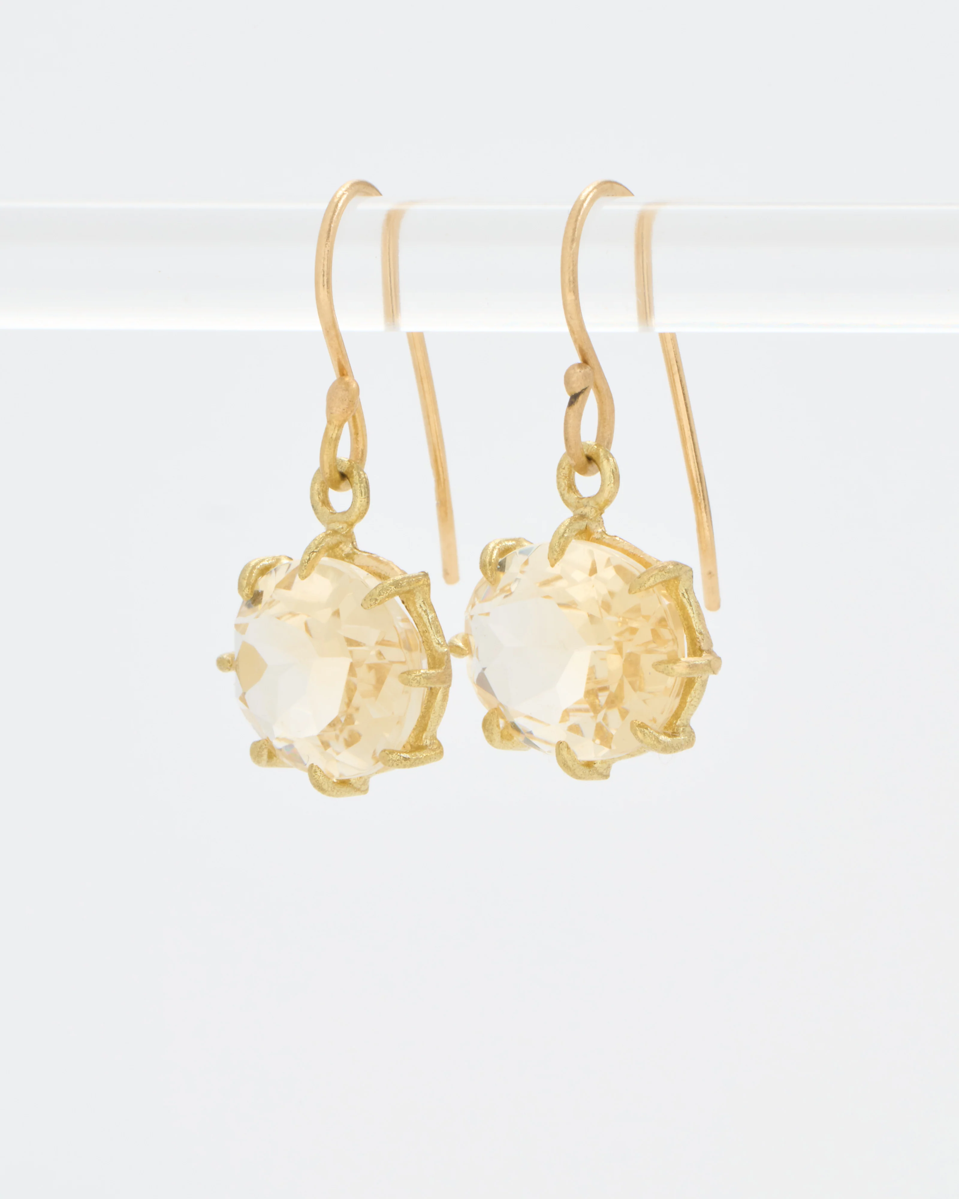 18k citrine faceted oval drop earrings - Image 3