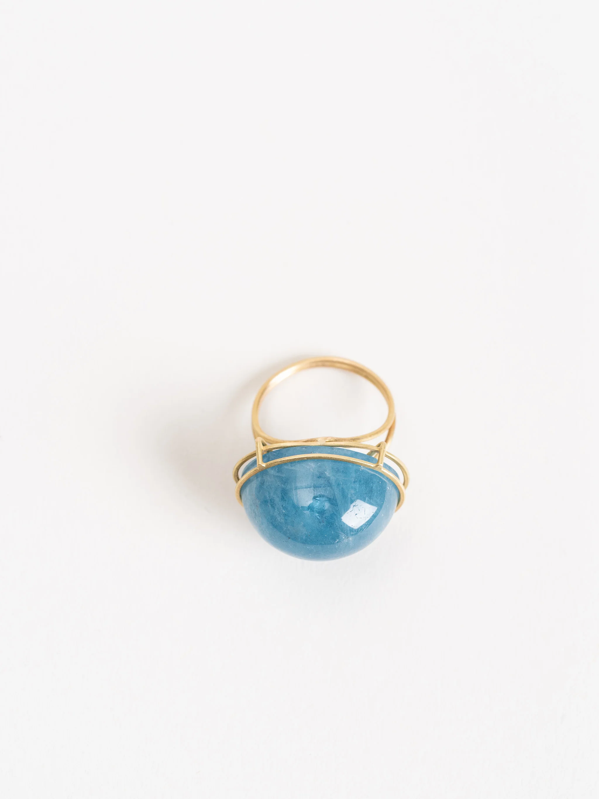aqua cabachon cage ring