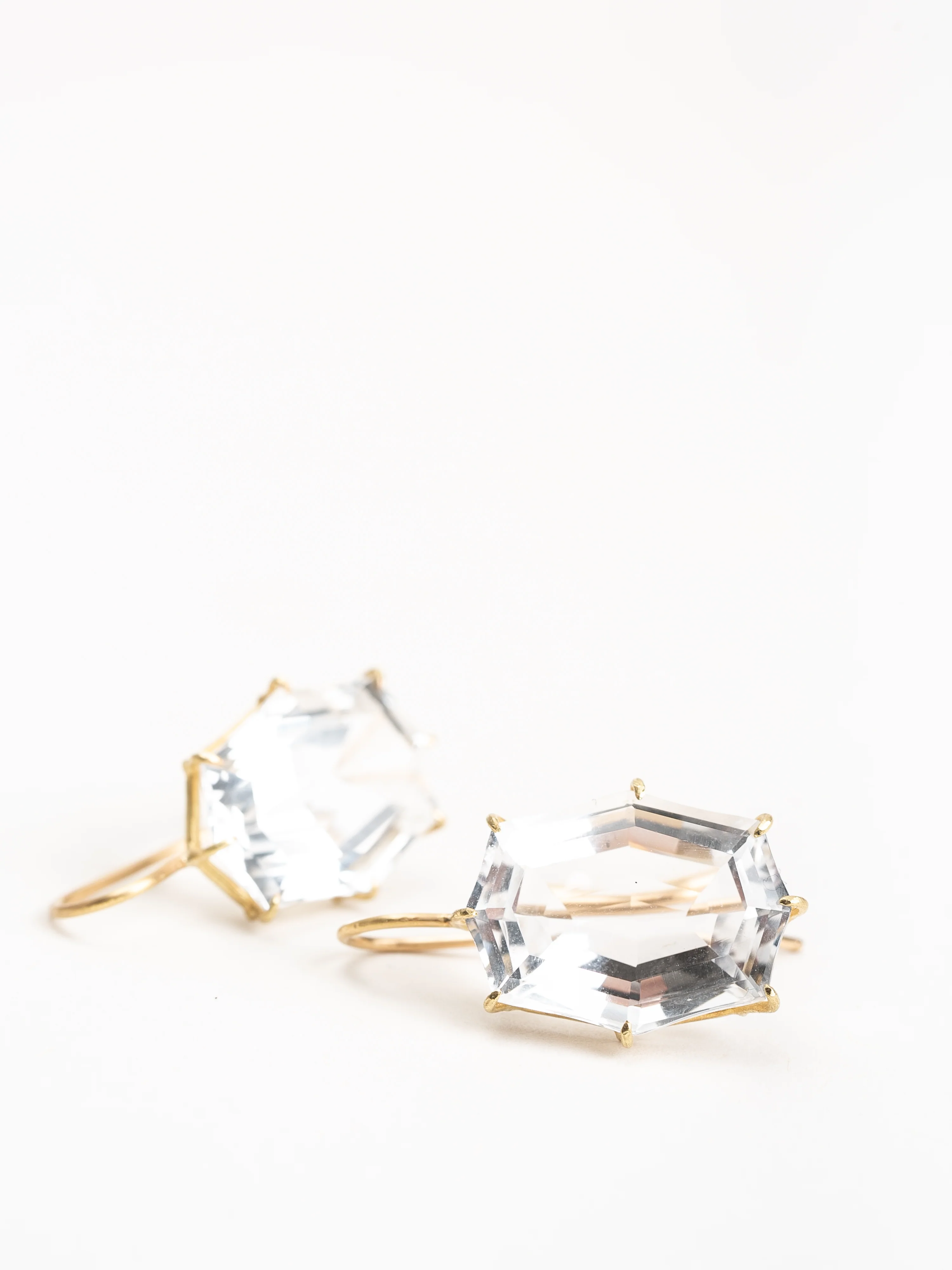 octagonal white topaz earrings - Image 2