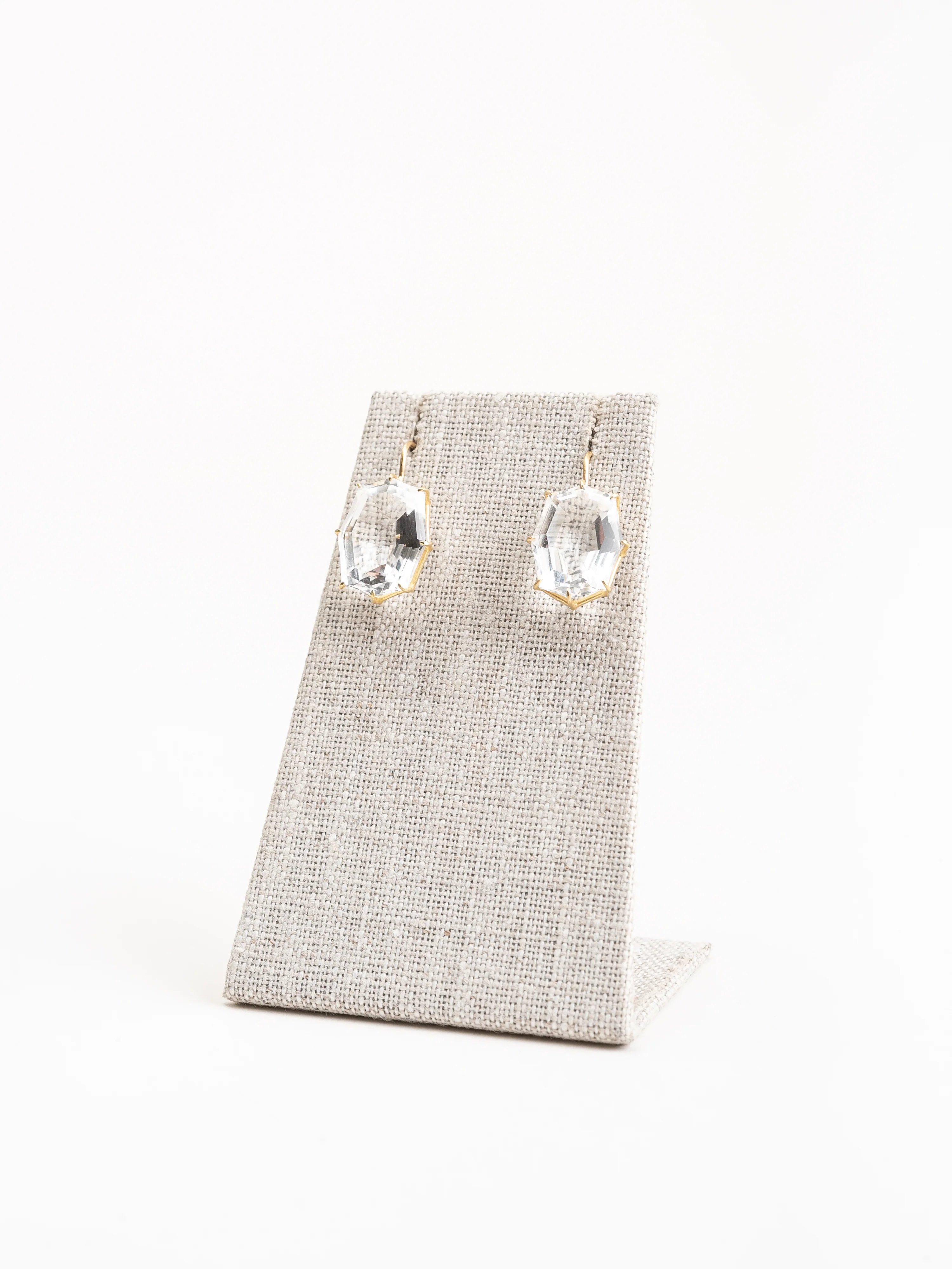 octagonal white topaz earrings - Image 4