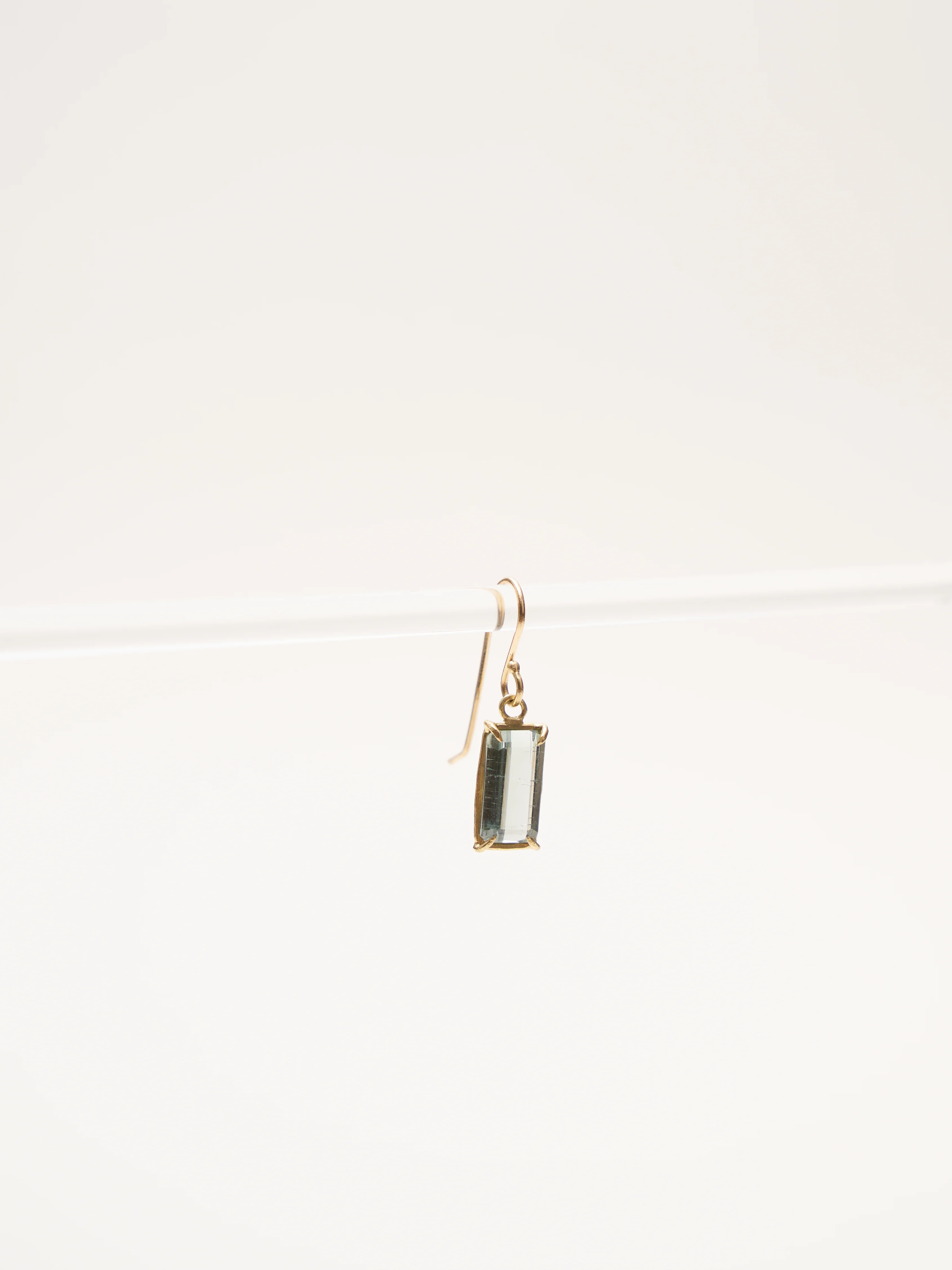 emerald cut blue/green tourmaline earrings - Image 2
