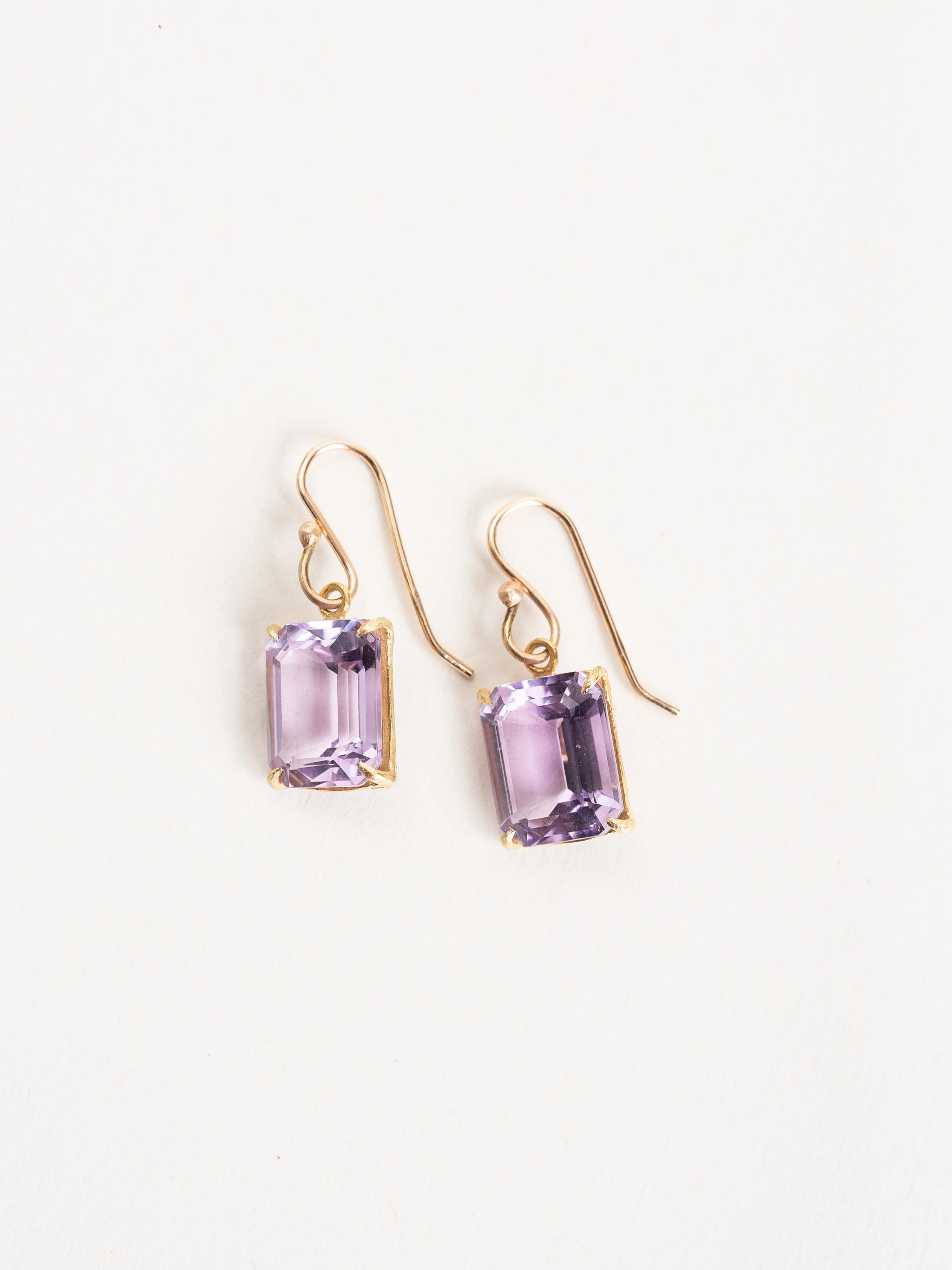 emerald cut lavender amethyst earrings