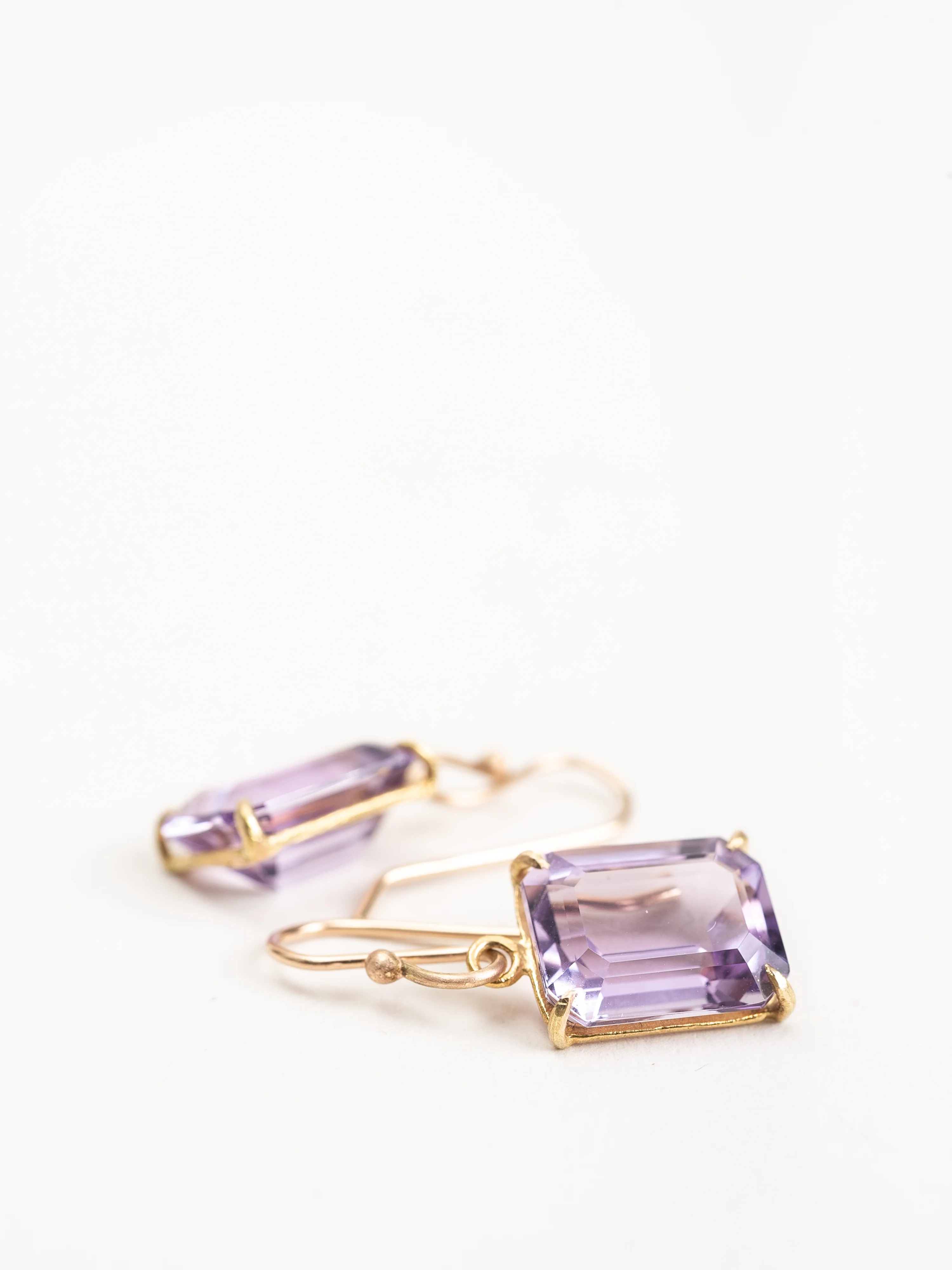 emerald cut lavender amethyst earrings - Image 2