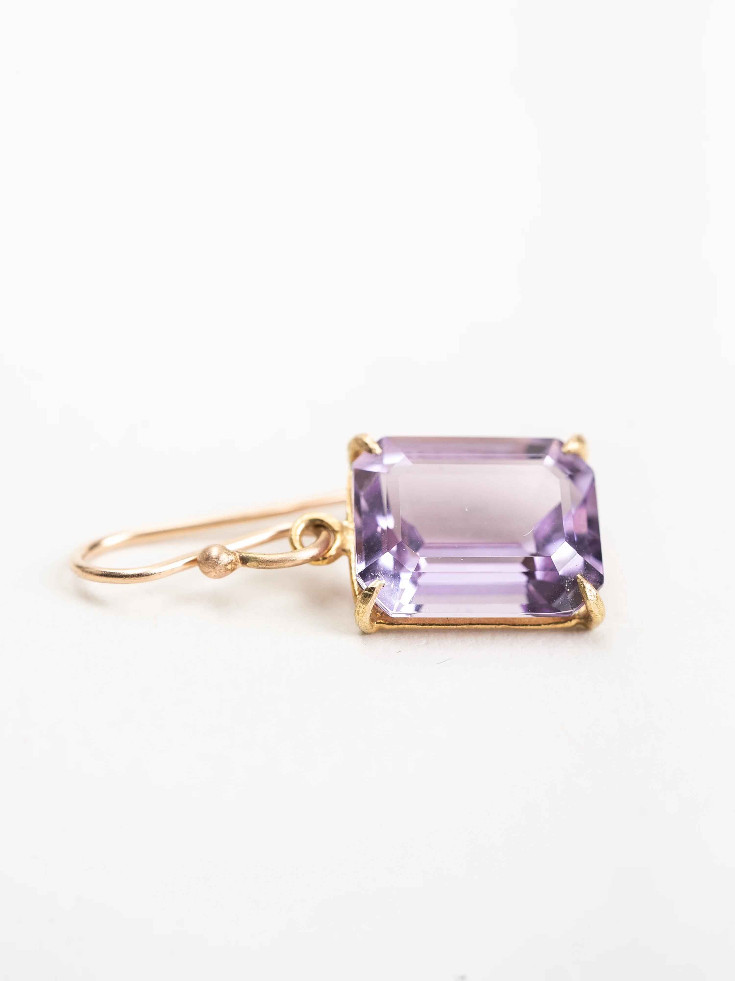 emerald cut lavender amethyst earrings - Image 3