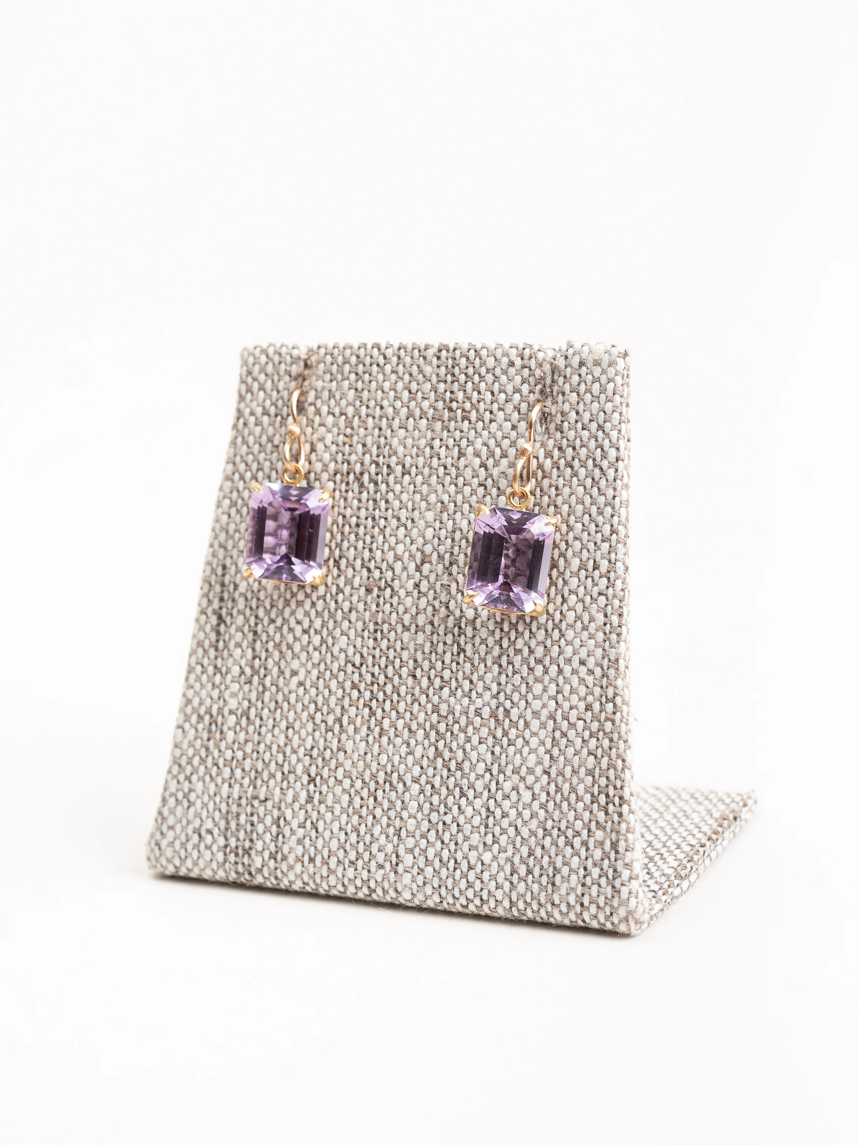 emerald cut lavender amethyst earrings - Image 4