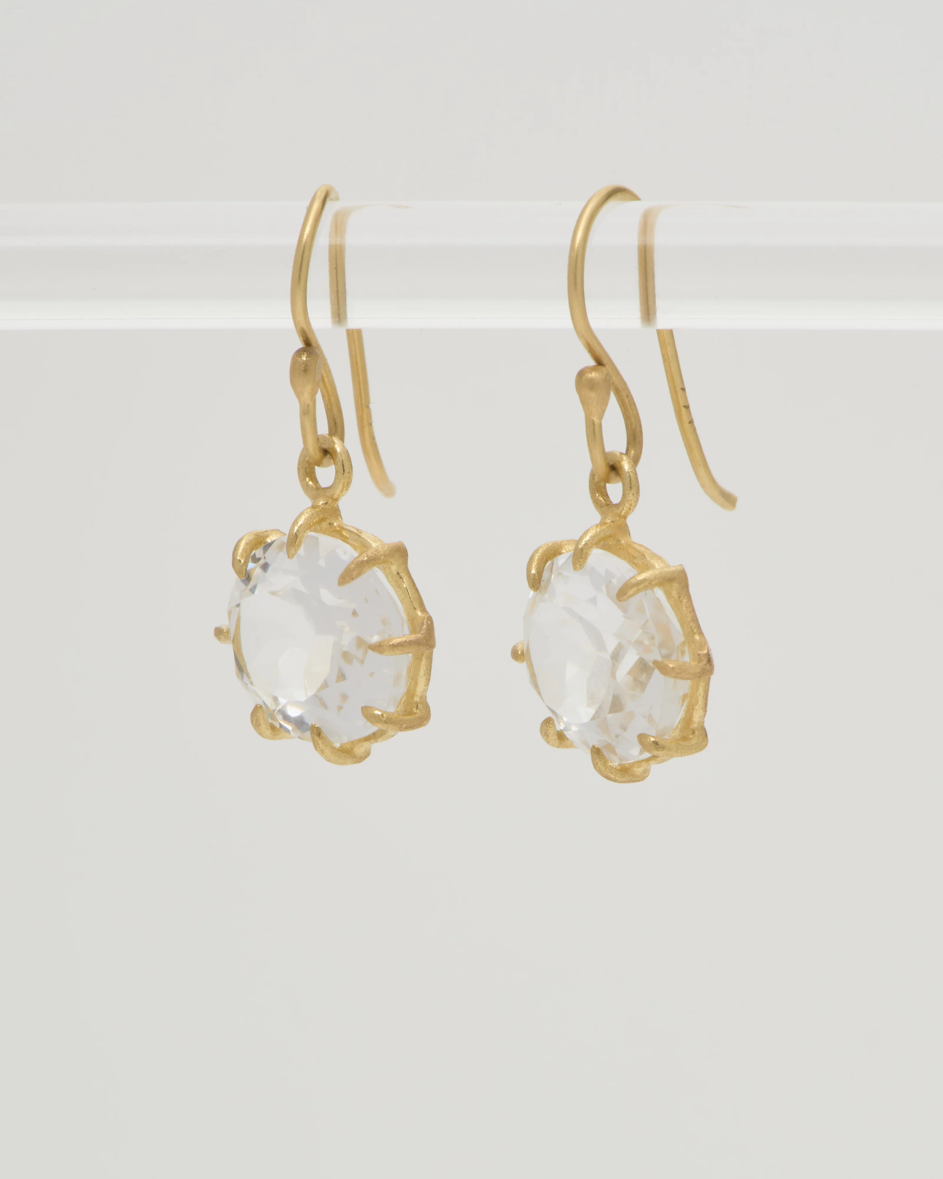 white topaz oval drop small earrings - Image 4