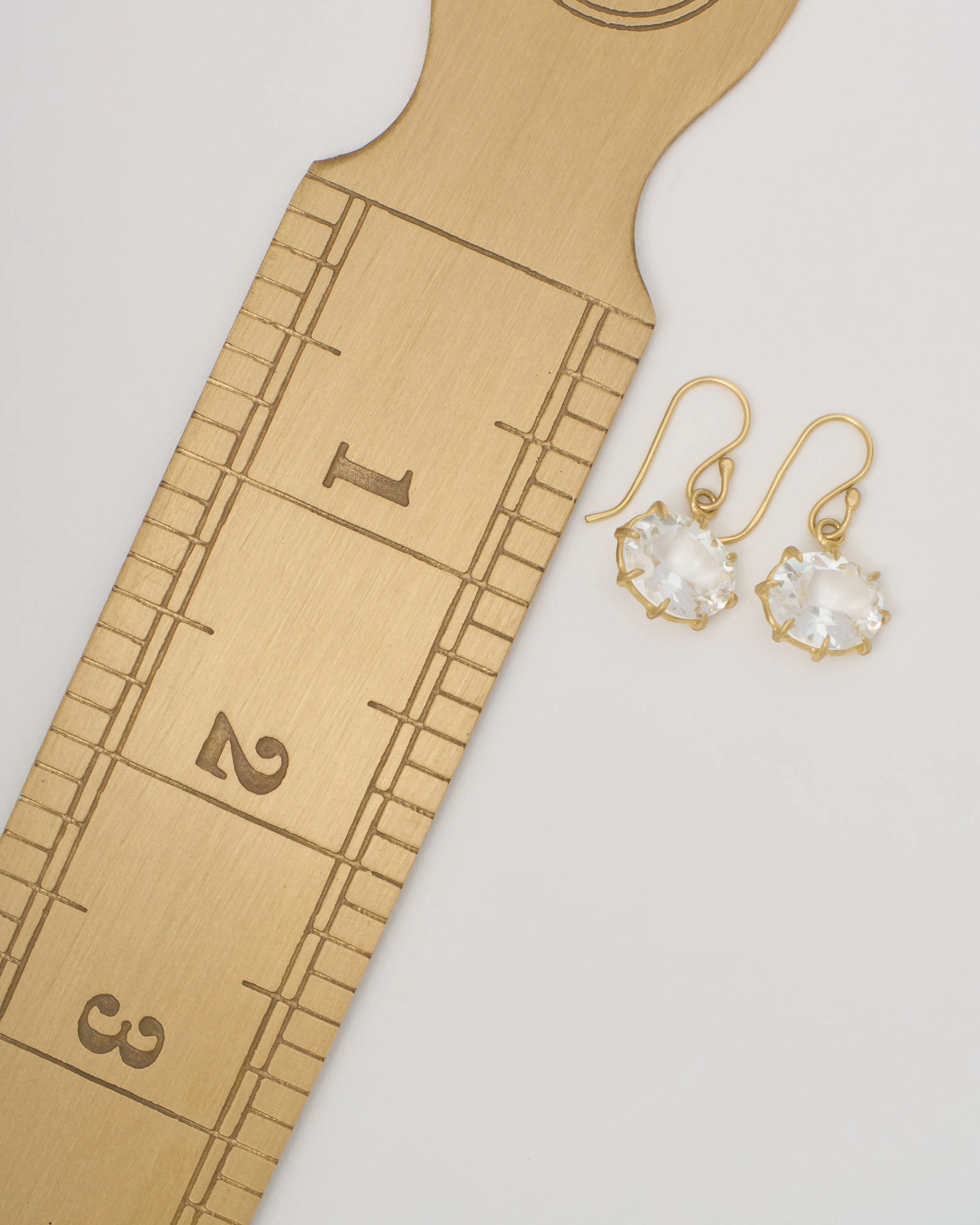 white topaz oval drop small earrings - Image 5