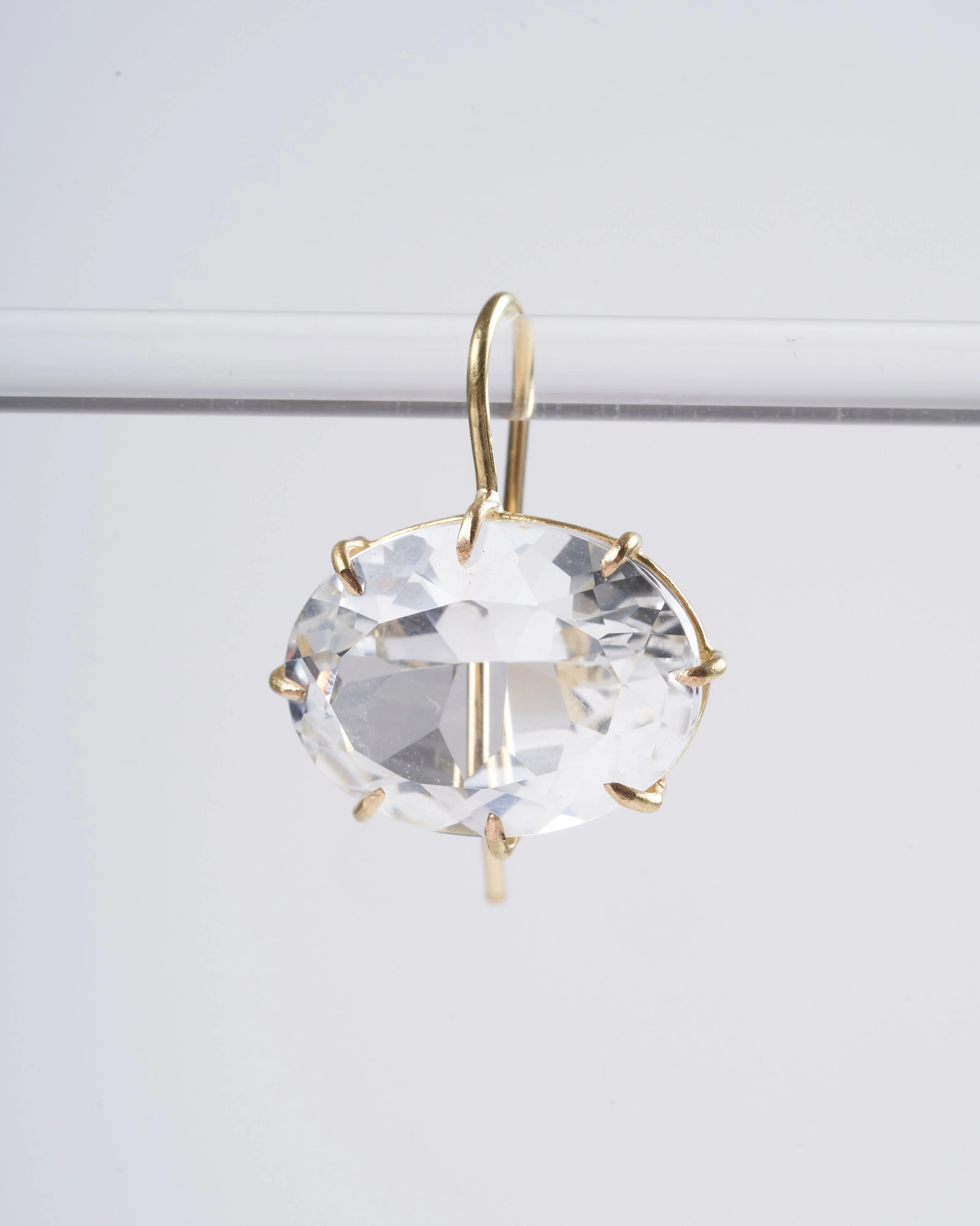 white topaz east to west earrings - Image 2