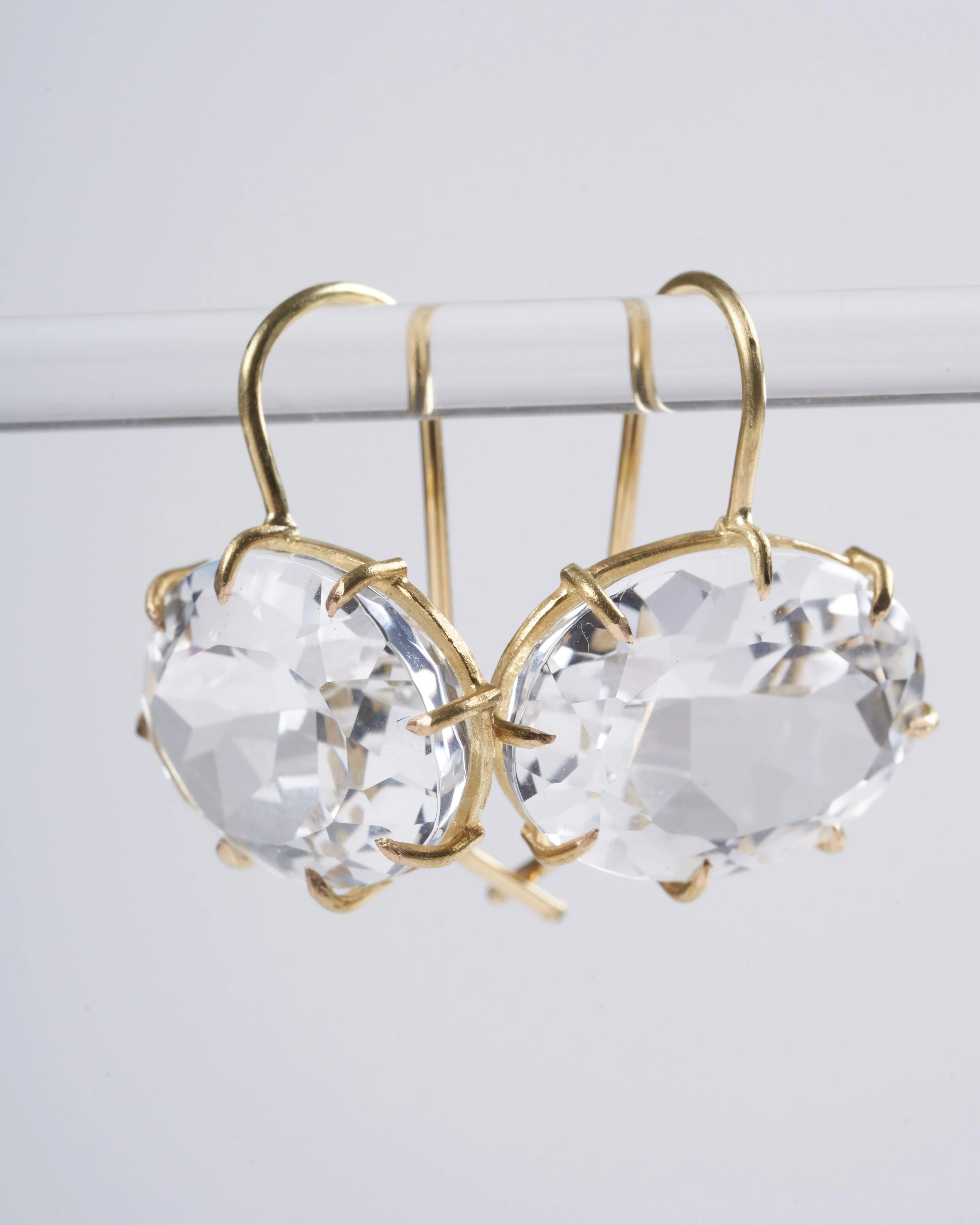 white topaz east to west earrings - Image 3