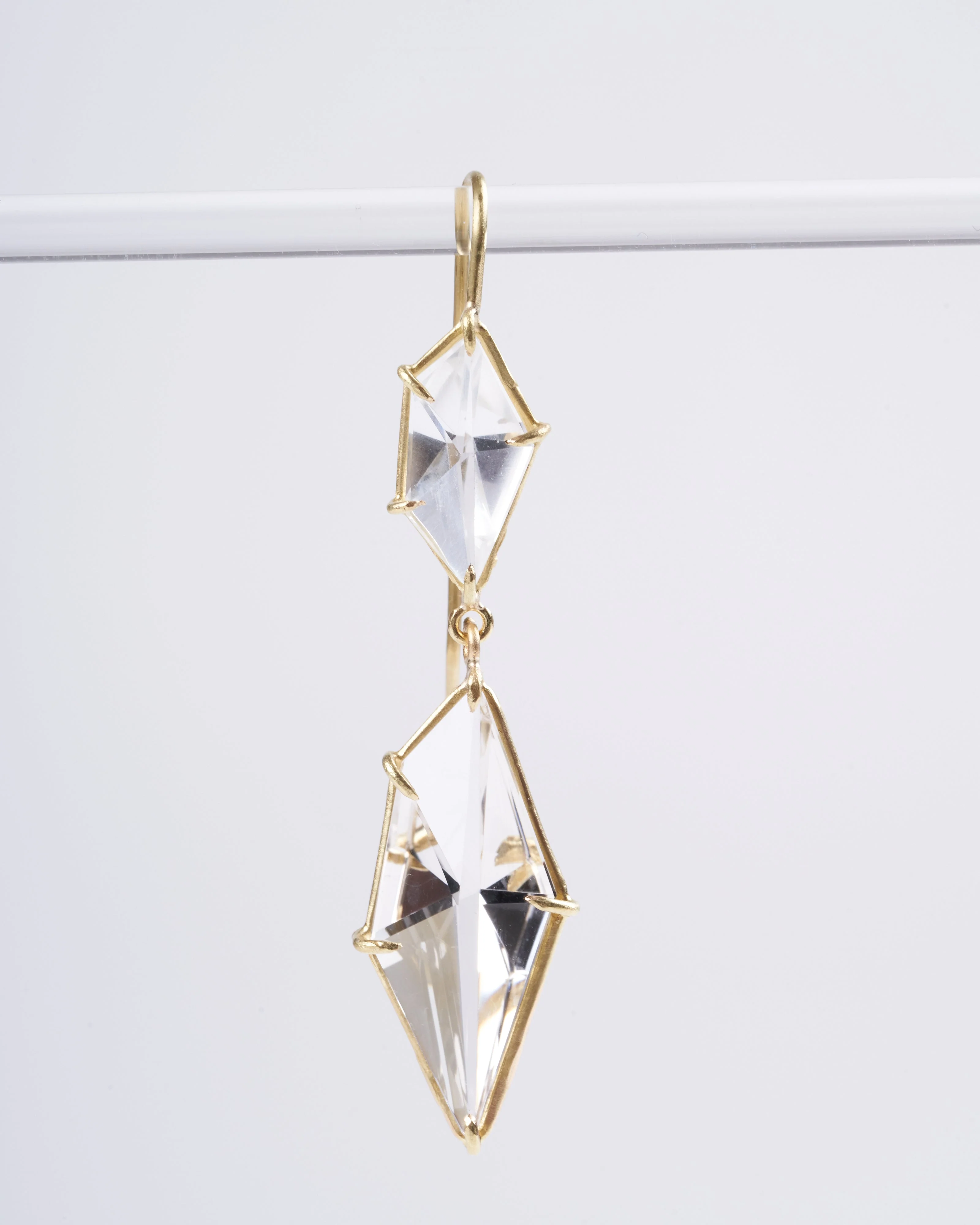 white topaz drop earrings - Image 2