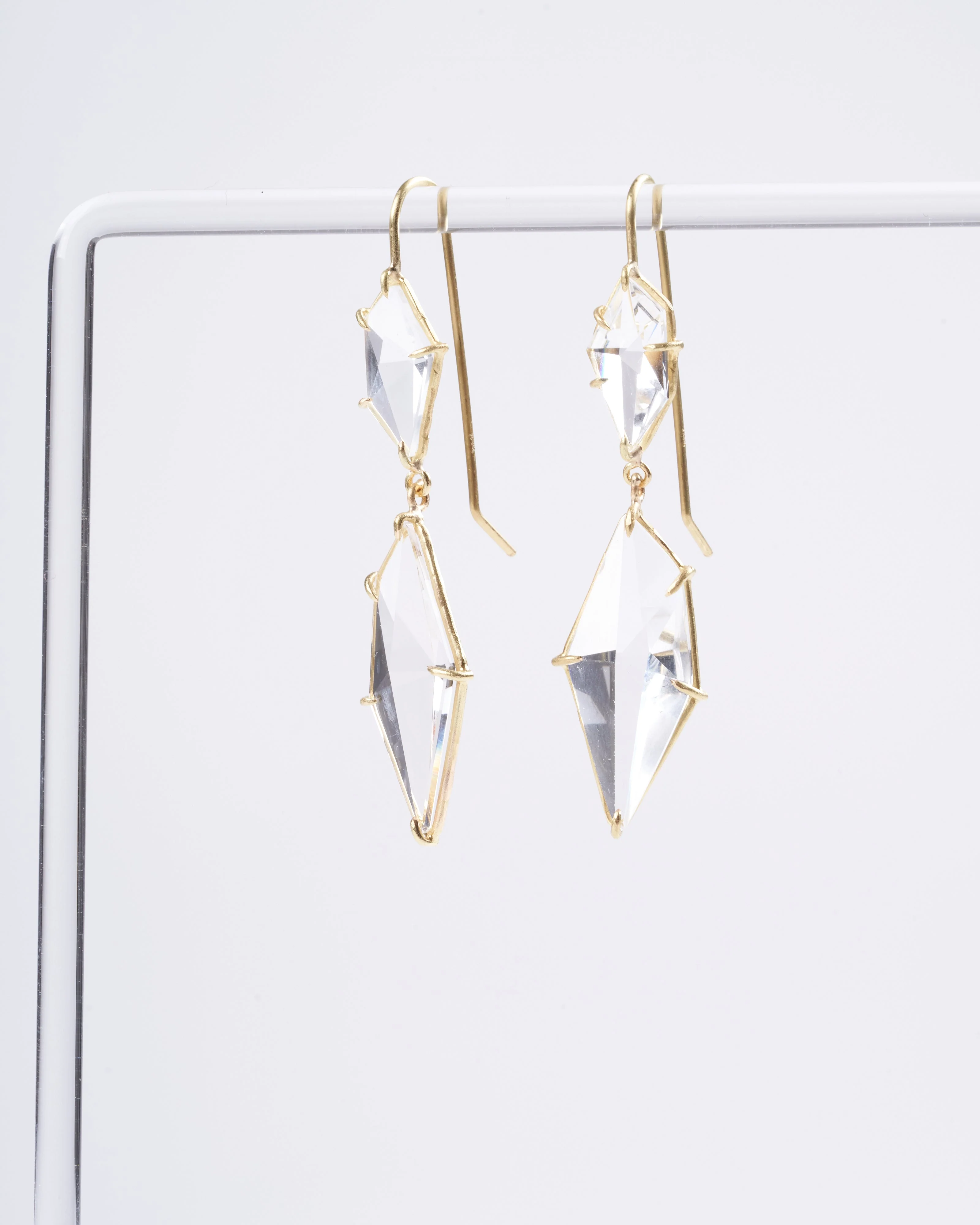 white topaz drop earrings - Image 3