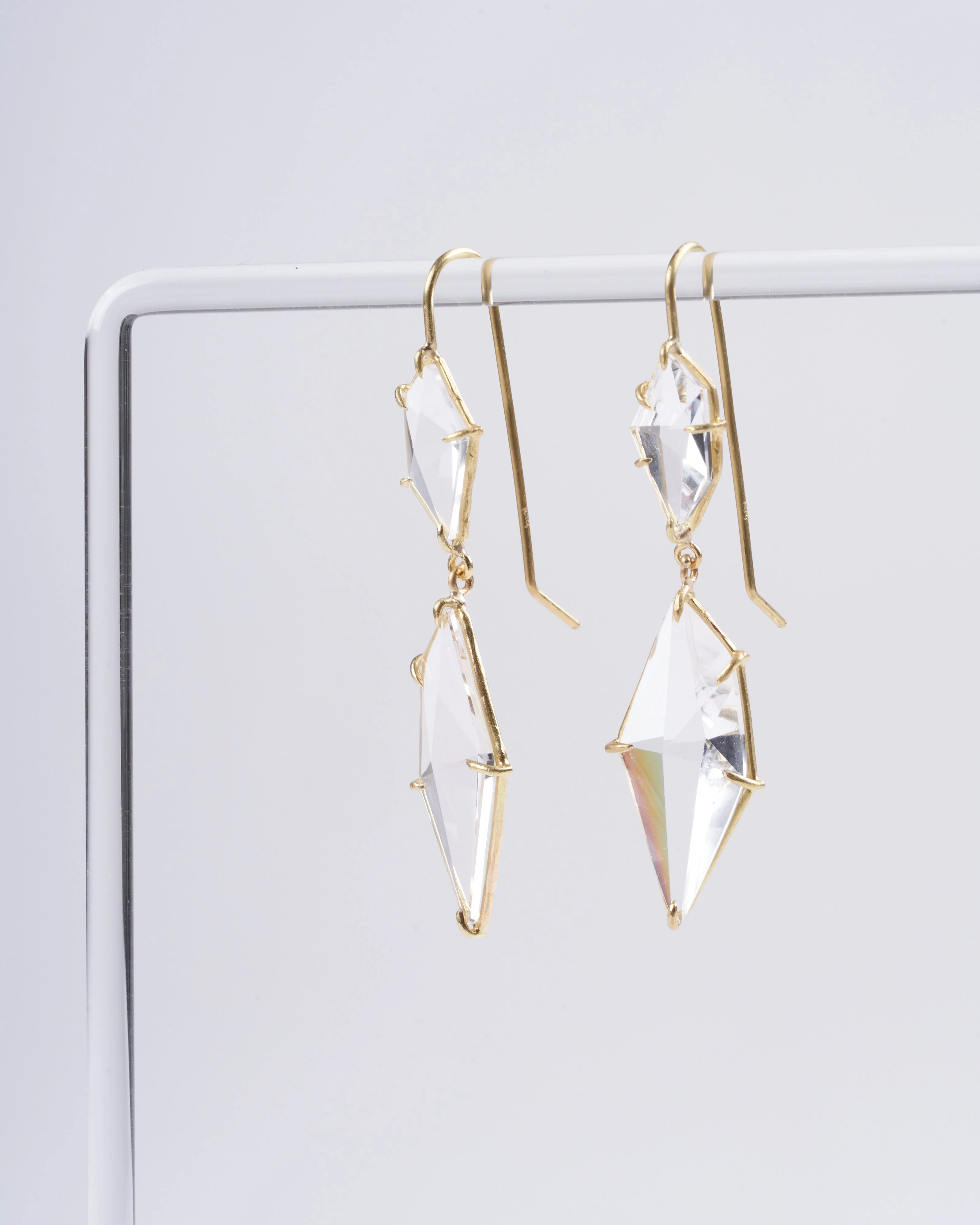 white topaz drop earrings - Image 4