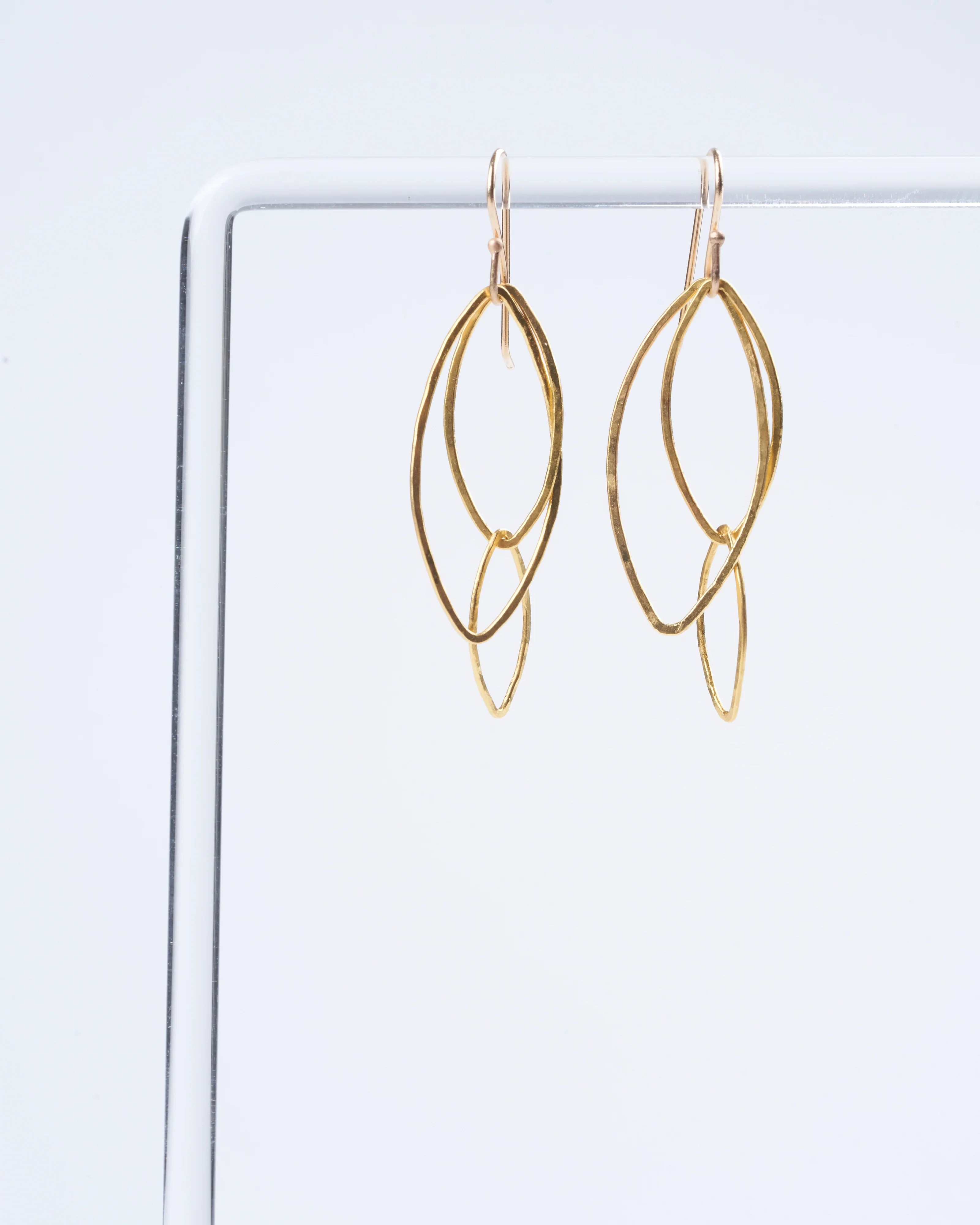 orchid leaf earring small - gold