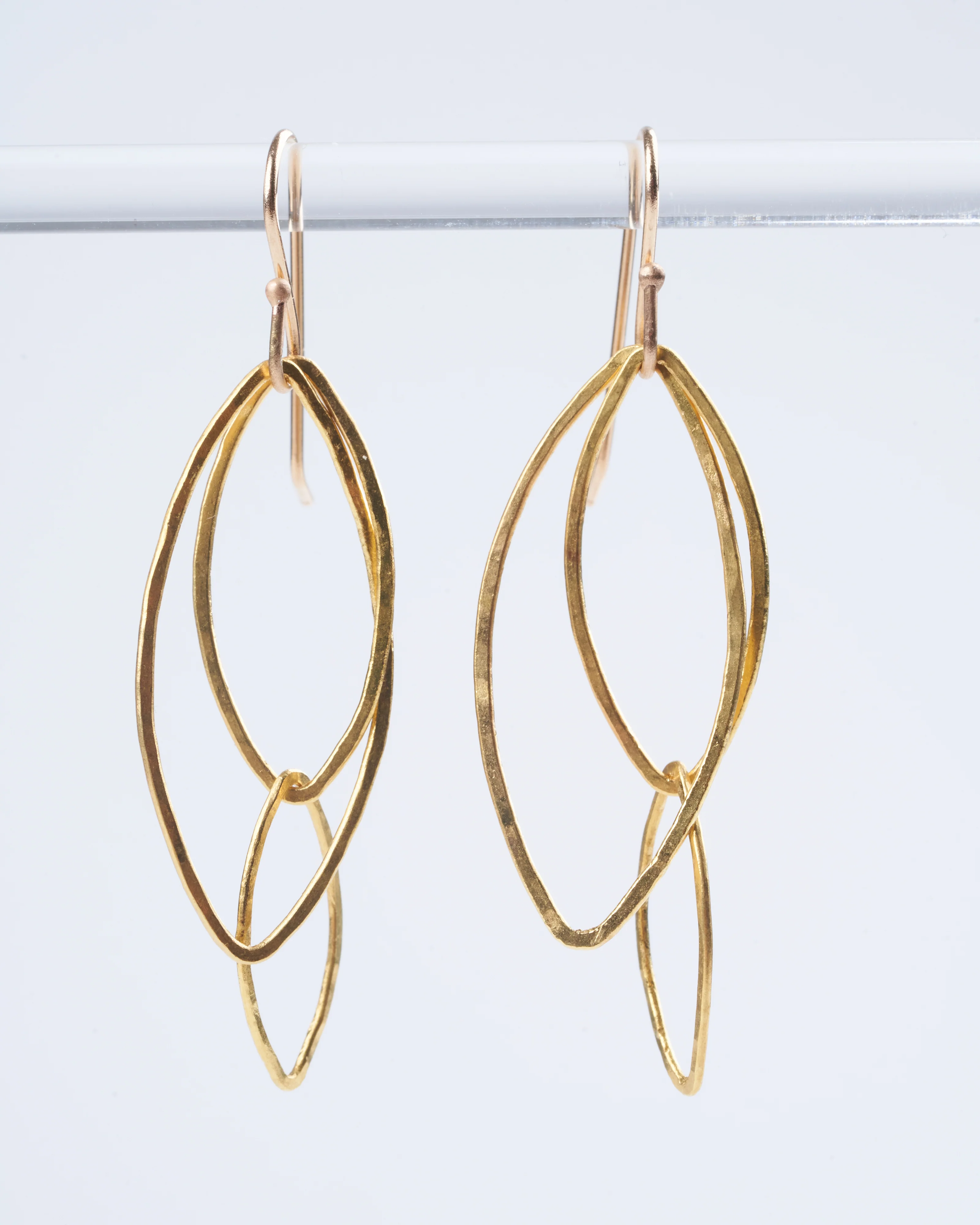 orchid leaf earring small - gold - Image 2
